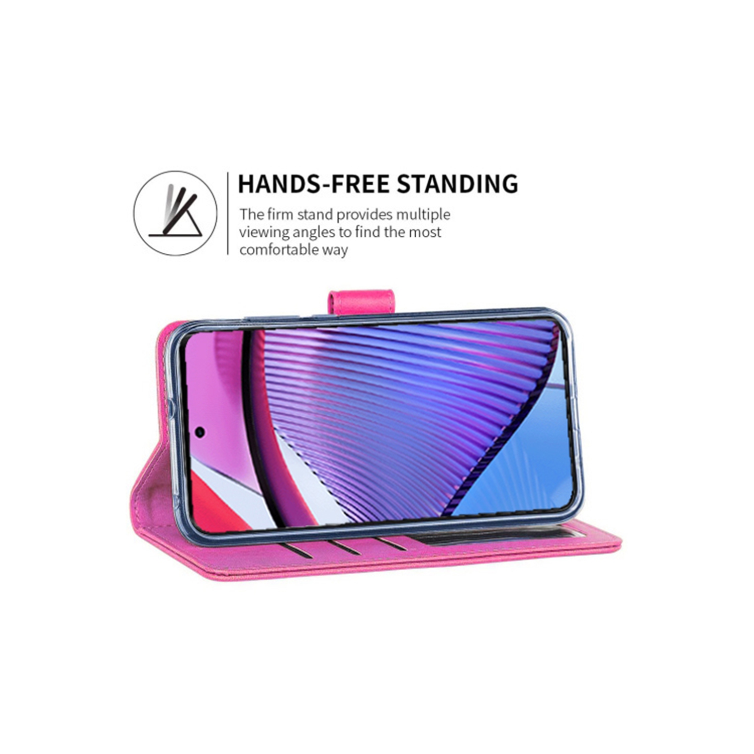 XCRS – Étui portefeuille magnétique, pochette en cuir de polyuréthane avec fente pour carte et support pour Motorola Moto G Stylus 5G (2023).