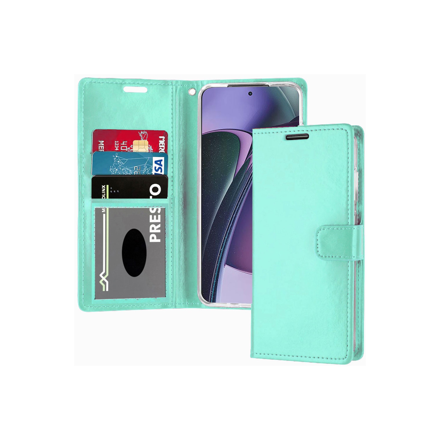 XCRS Folio Magnetic Wallet Cover, PU Leather Pouch with Card Slot and Stand Case for Motorola Moto G Stylus 5G (6.6 inches) (2023).