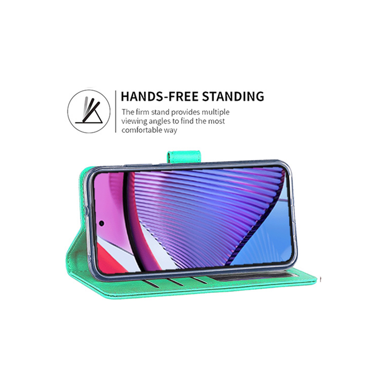 XCRS – Étui portefeuille magnétique, pochette en cuir de polyuréthane avec fente pour carte et support pour Motorola Moto G Stylus 5G (2023).