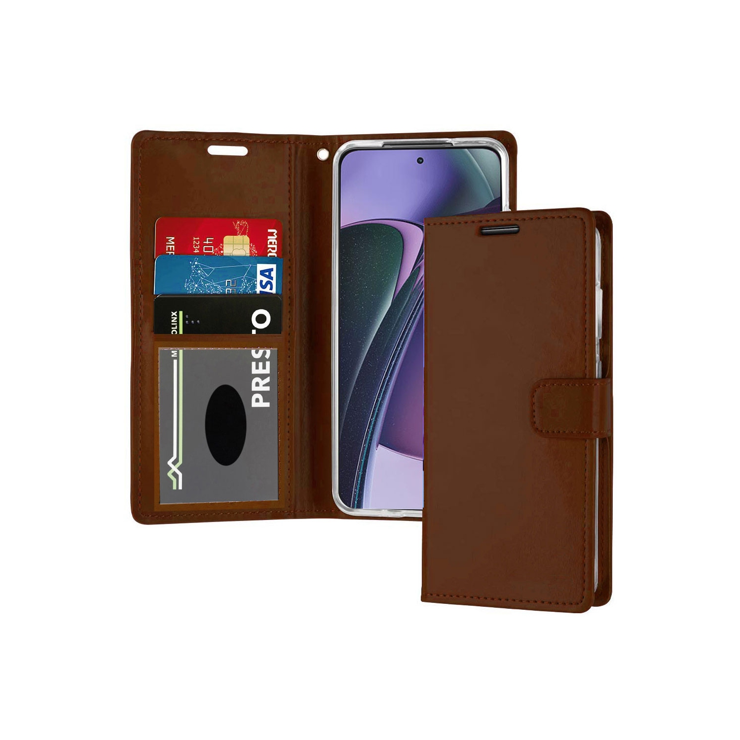 XCRS – Étui portefeuille magnétique, pochette en cuir de polyuréthane avec fente pour carte et support pour Motorola Moto G Stylus 5G (2023).