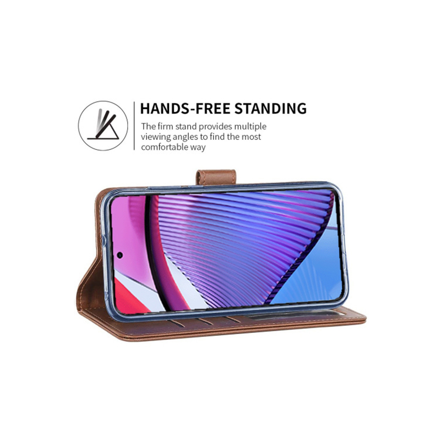 XCRS – Étui portefeuille magnétique, pochette en cuir de polyuréthane avec fente pour carte et support pour Motorola Moto G Stylus 5G (2023).