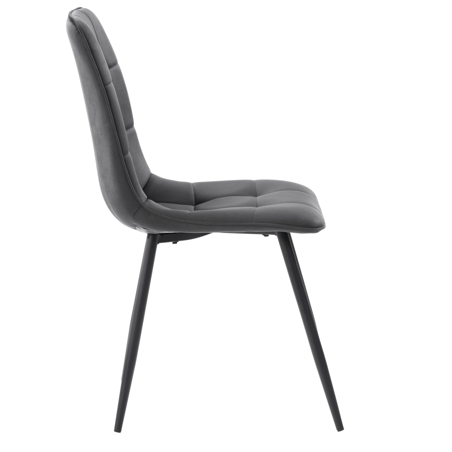 CorLiving Nash Velvet Side Chair With Black Legs, Black