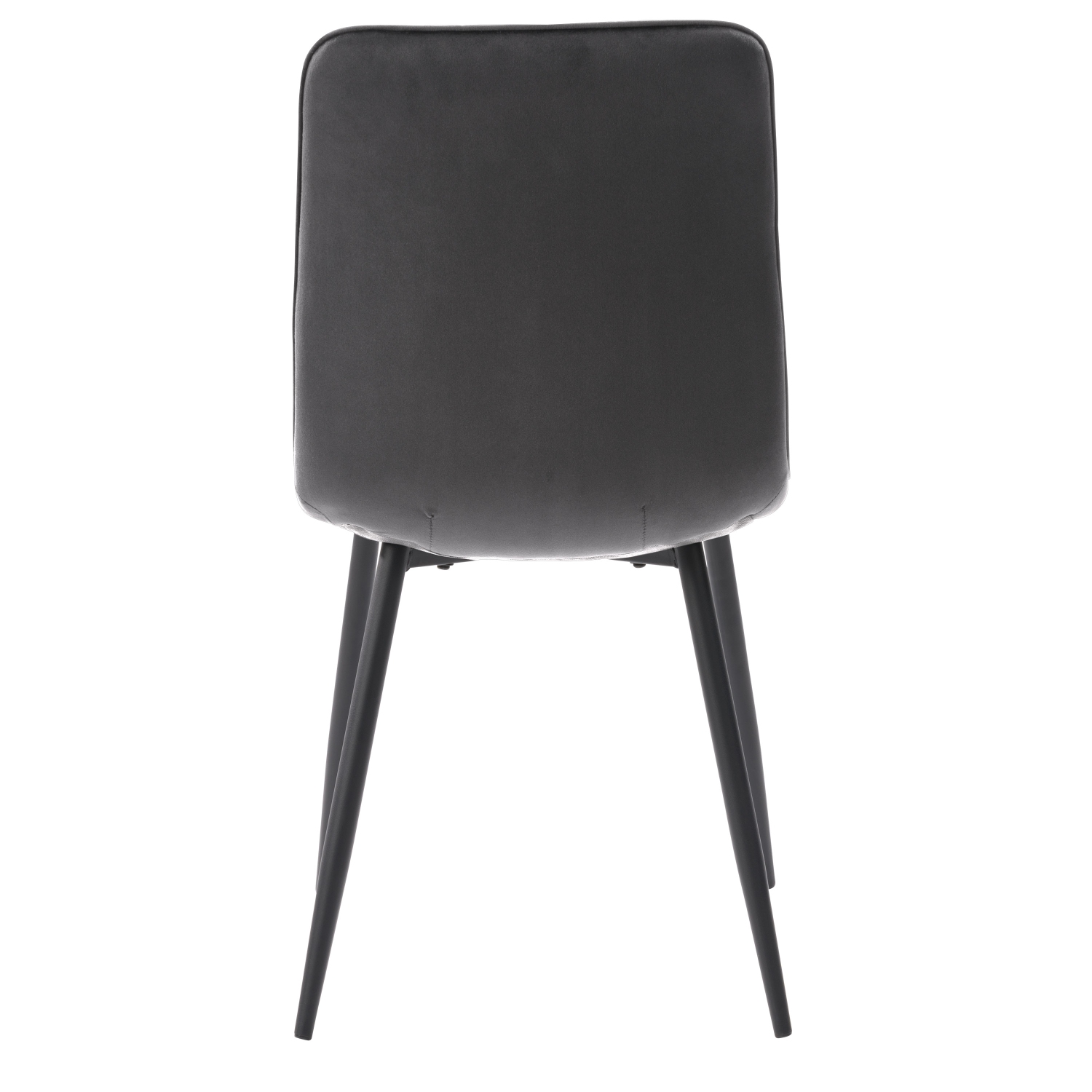CorLiving Nash Velvet Side Chair With Black Legs, Black