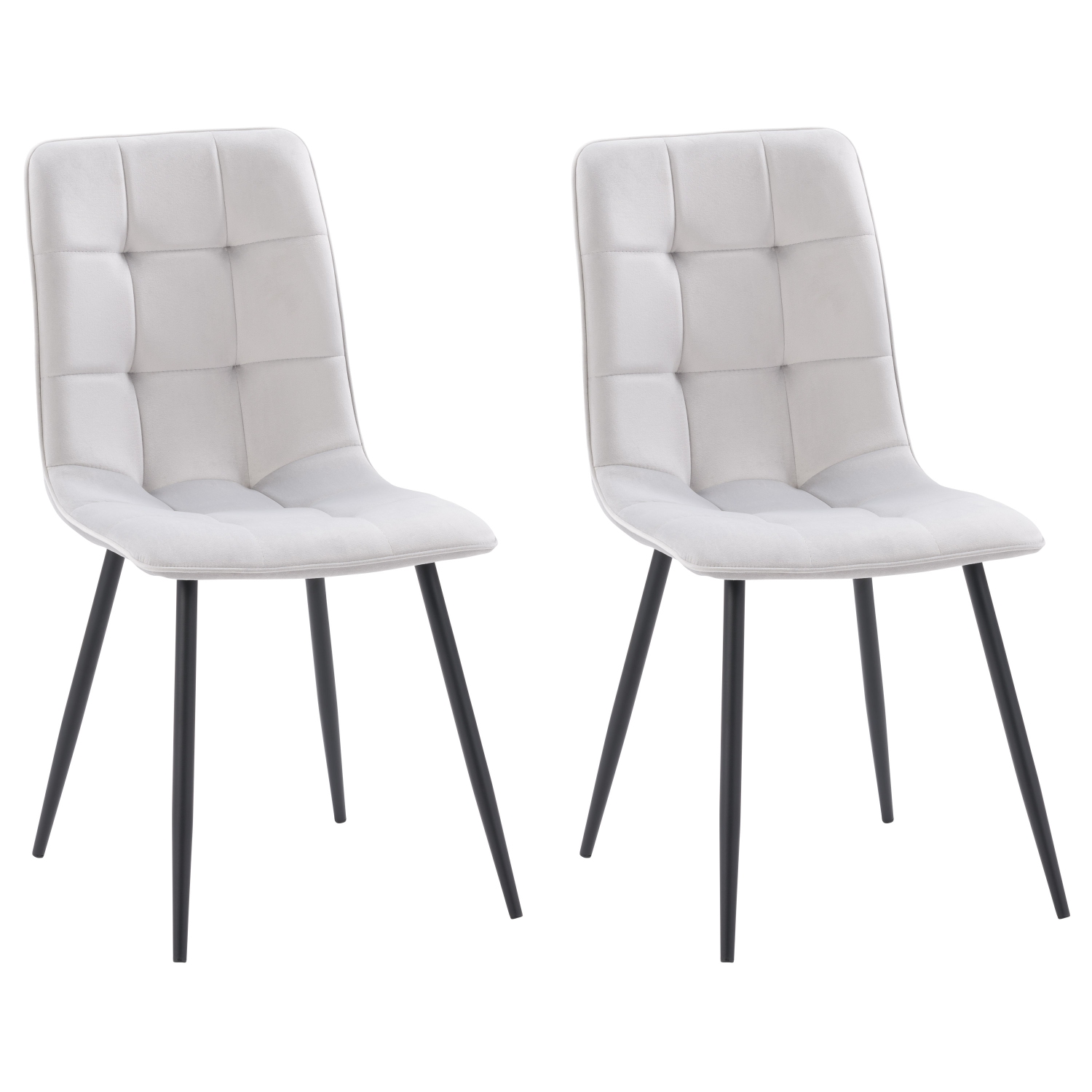 Chaise d'appoint en velours Nash de CorLiving avec pattes noires, gris pâle