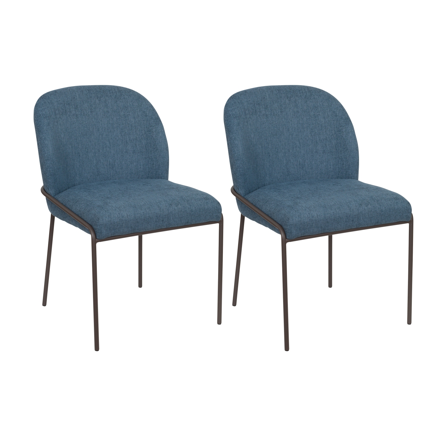 CorLiving Blakeley High Back Modern Upholstered Dining Chairs with Metal Legs, Set of 2