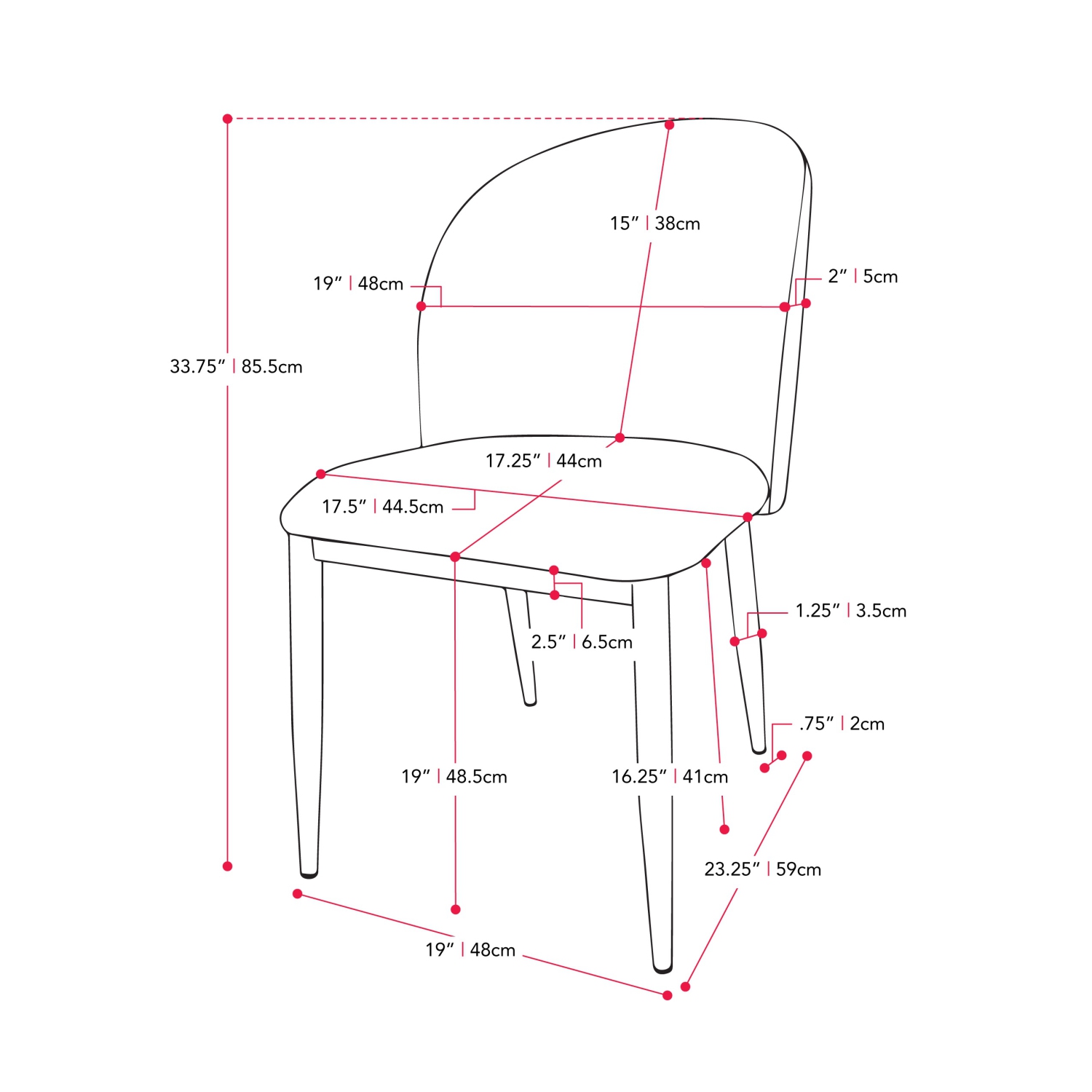 Chaise d'appoint avec pattes noires Nash de CorLiving - Gris