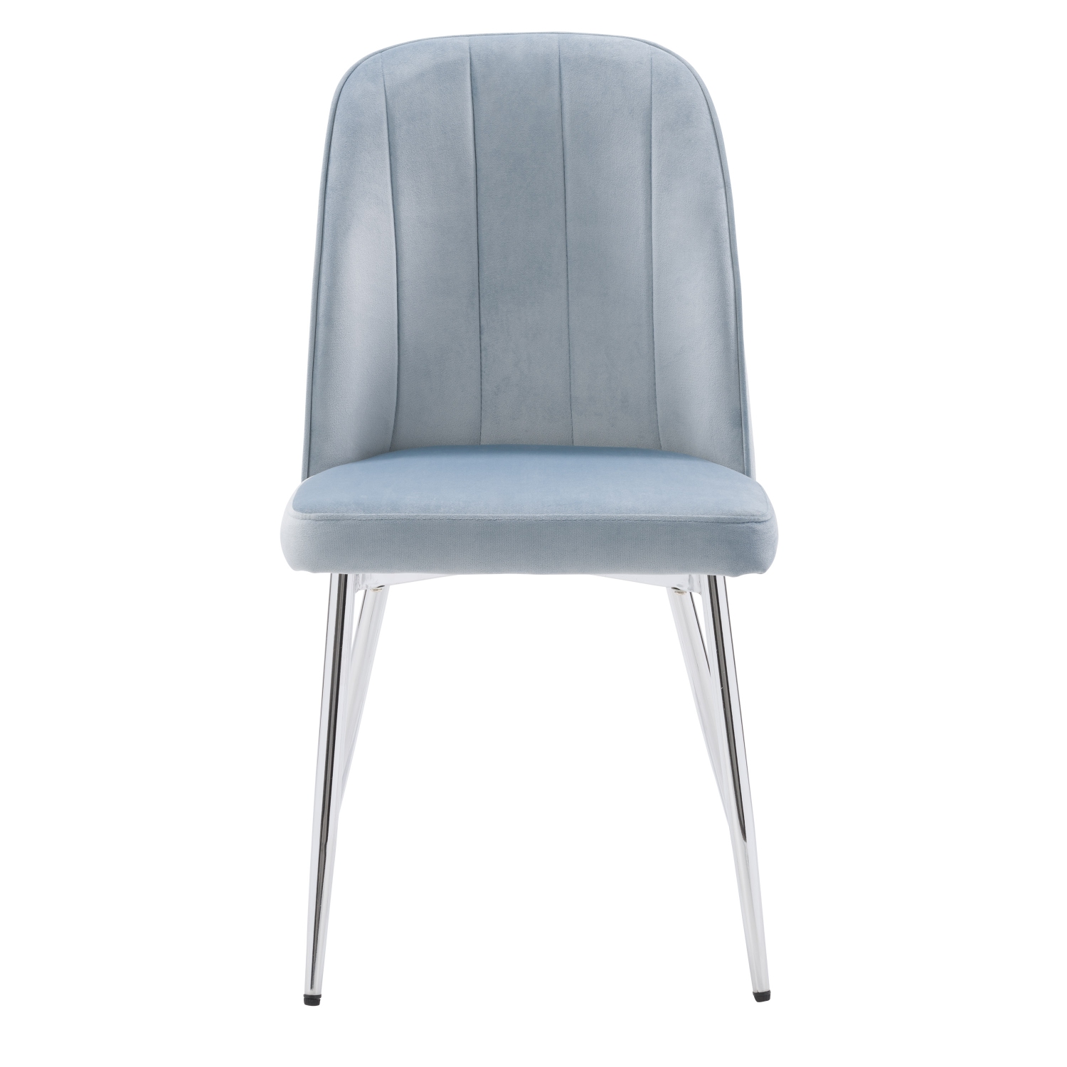 CorLiving Nash Velvet Channel Tufted Side Chair, Blue