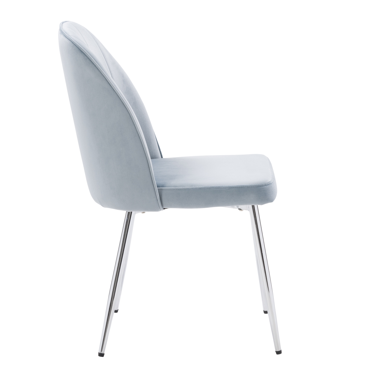 CorLiving Nash Velvet Channel Tufted Side Chair, Blue