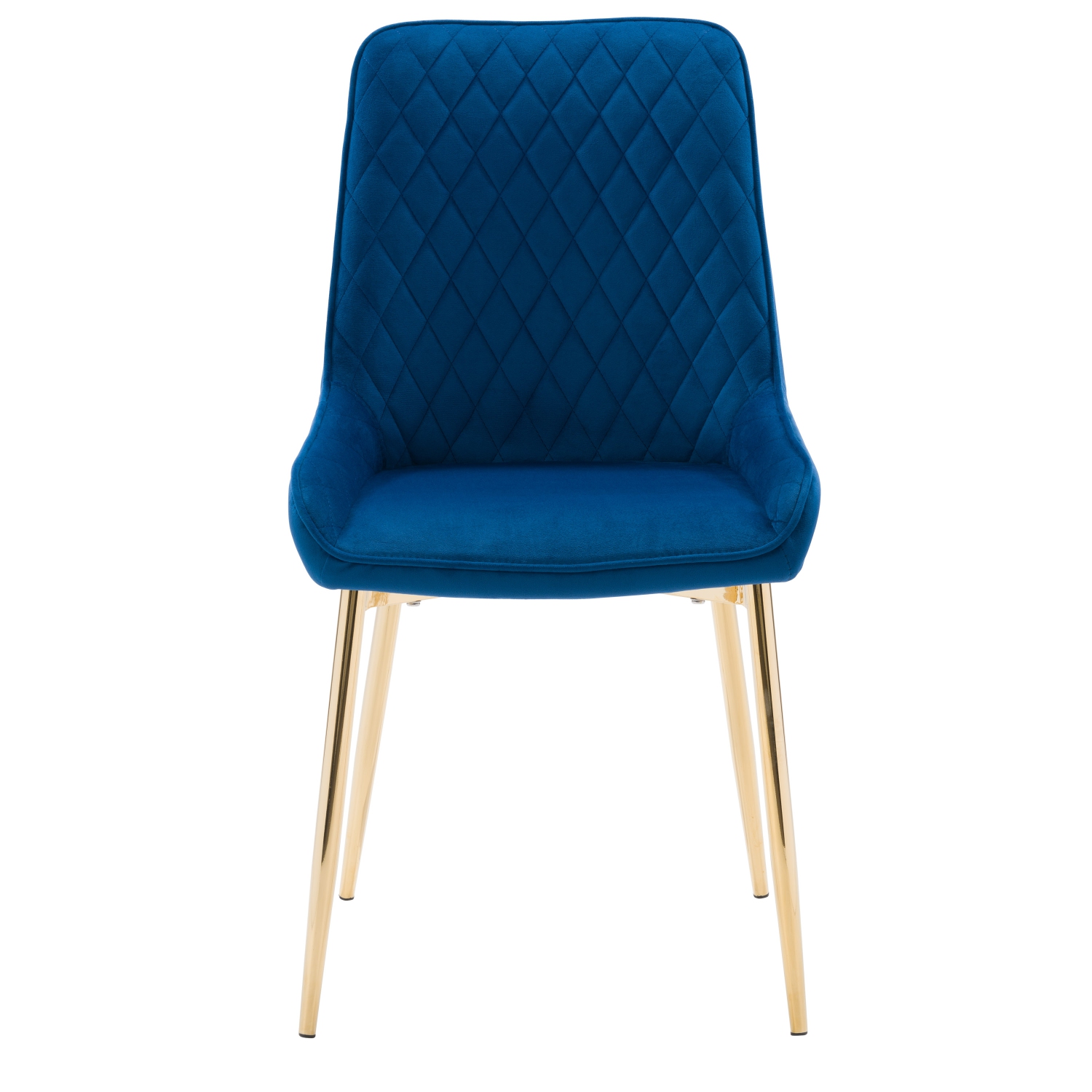 CorLiving Nash Velvet Diamond Tufted Side Chair, Navy Blue