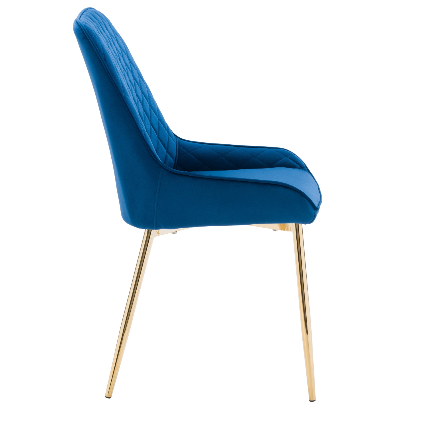 CorLiving Nash Velvet Diamond Tufted Side Chair, Navy Blue