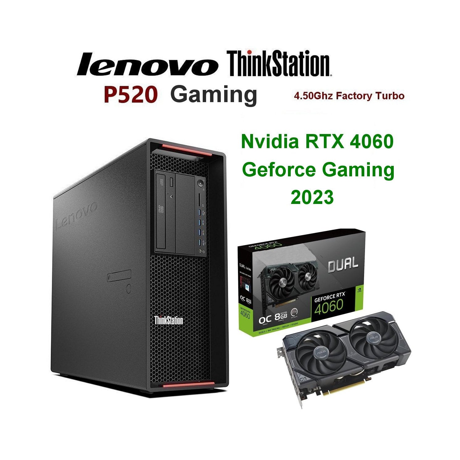 Refurbished (Good) Lenovo RTX-4060 ThinkStation Gaming PC(Fast 3.70Ghz@4.50Ghz/64GB Ram/2.0TB SSD/8.0GB Nvidia Geforce RTX 4060 Gaming/W11)