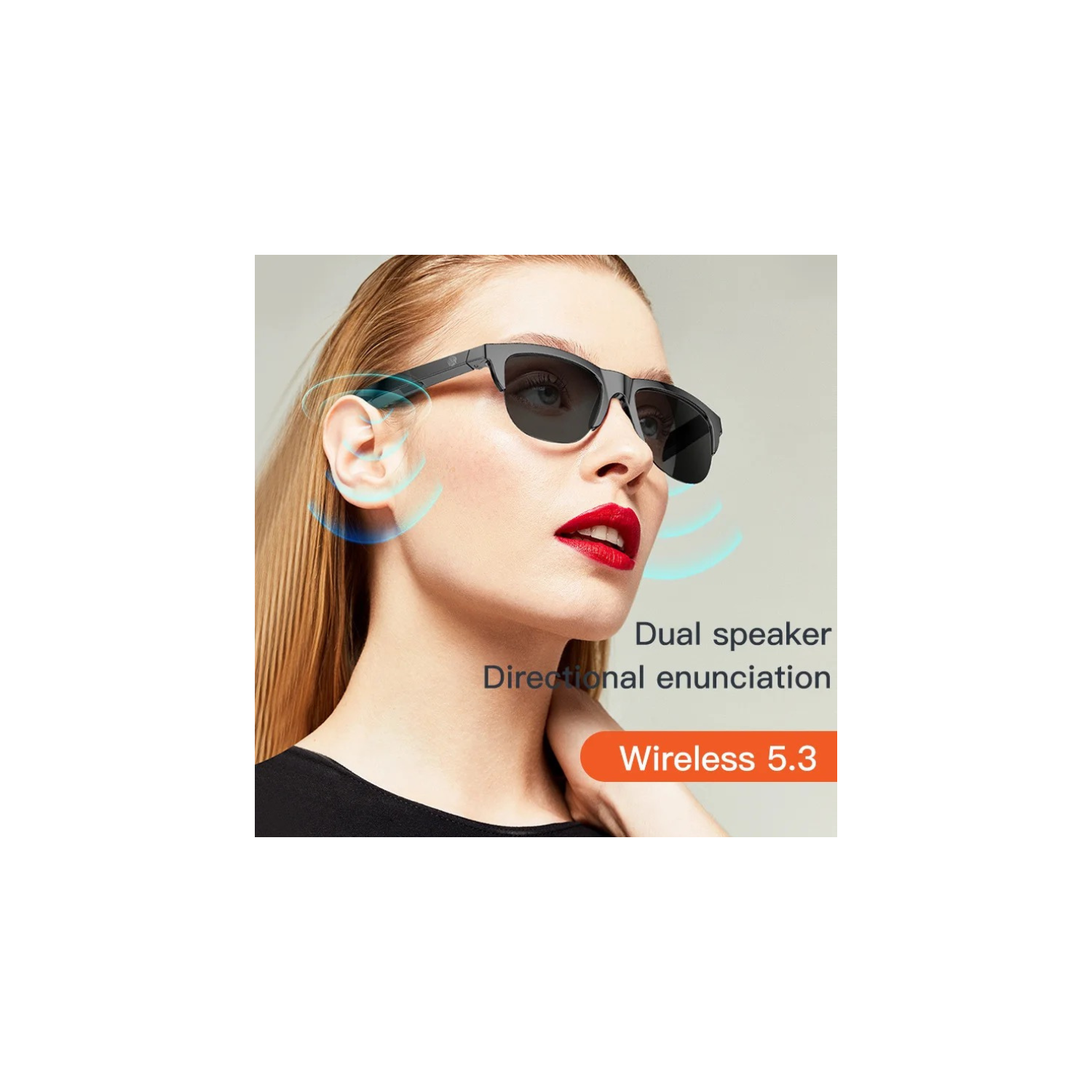 Lunettes de soleil intelligentes Bluetooth TUTT F6 | Microphone | Cadre TR90 | HD UV Protection Wireless Call & Music | Anti Blue Ray | Touch Control