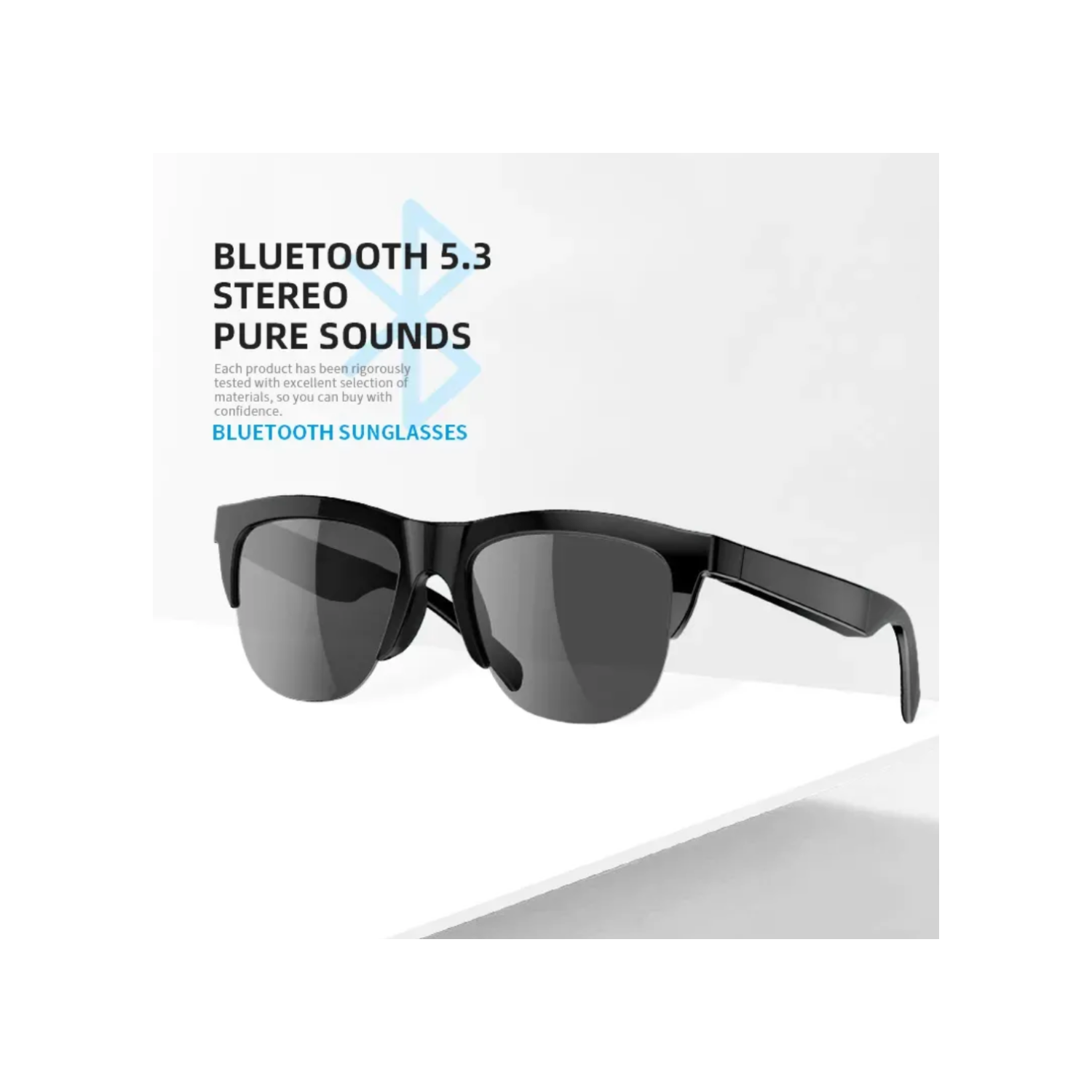 Lunettes de soleil intelligentes Bluetooth TUTT F6 | Microphone | Cadre TR90 | HD UV Protection Wireless Call & Music | Anti Blue Ray | Touch Control