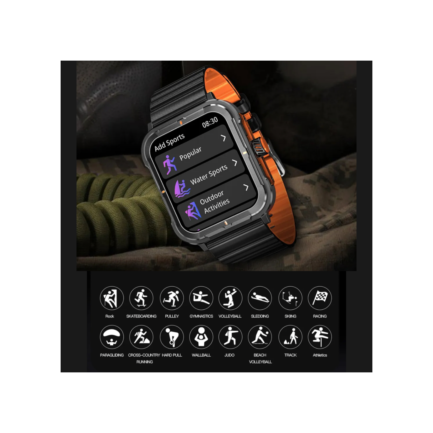 TUTT Smartwatch for Men Women Activity Fitness Tracker Pedometer 1.9" HD Screen | AI Voice | IP67 Waterproof | Health and Sleep Monitoring 128 Memory