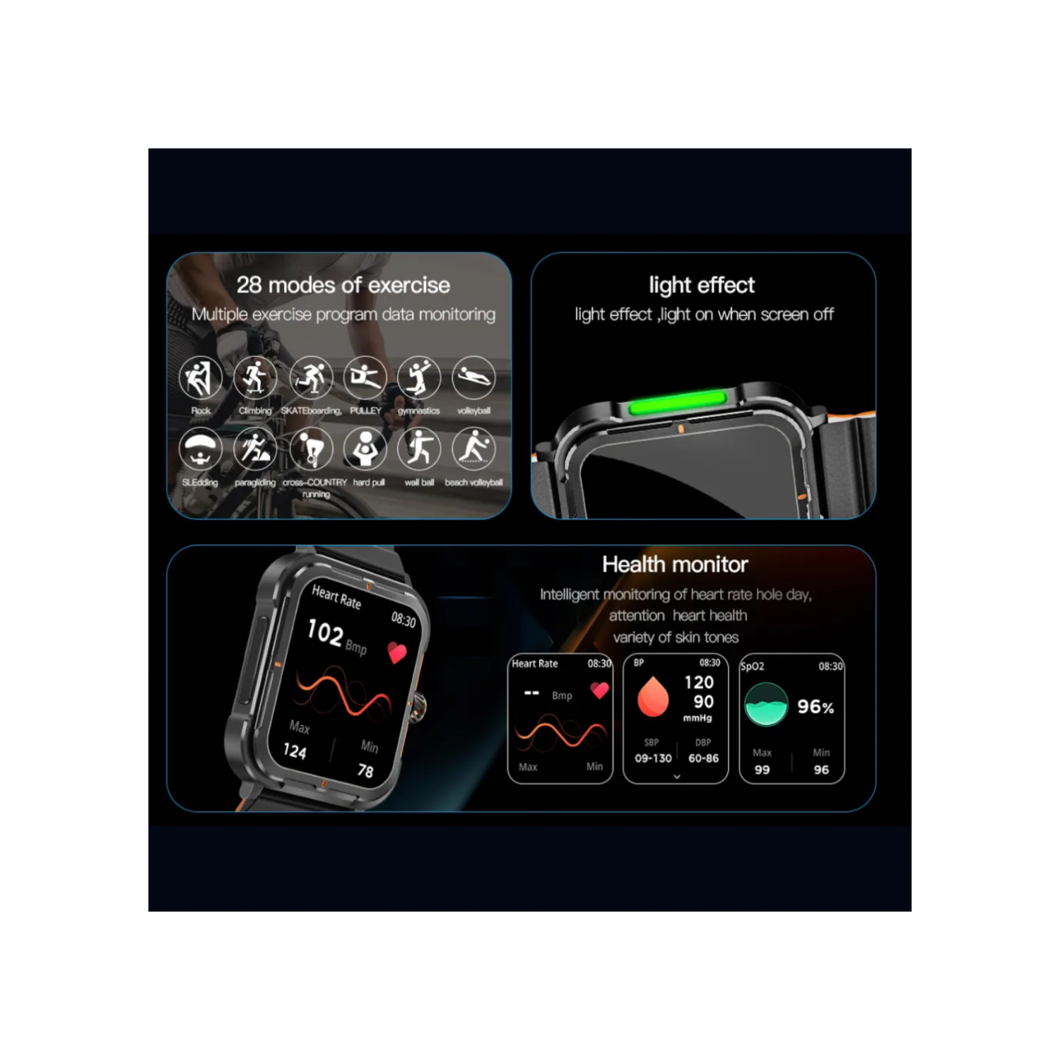 TUTT Smartwatch for Men Women Activity Fitness Tracker Pedometer 1.9" HD Screen | AI Voice | IP67 Waterproof | Health and Sleep Monitoring 128 Memory