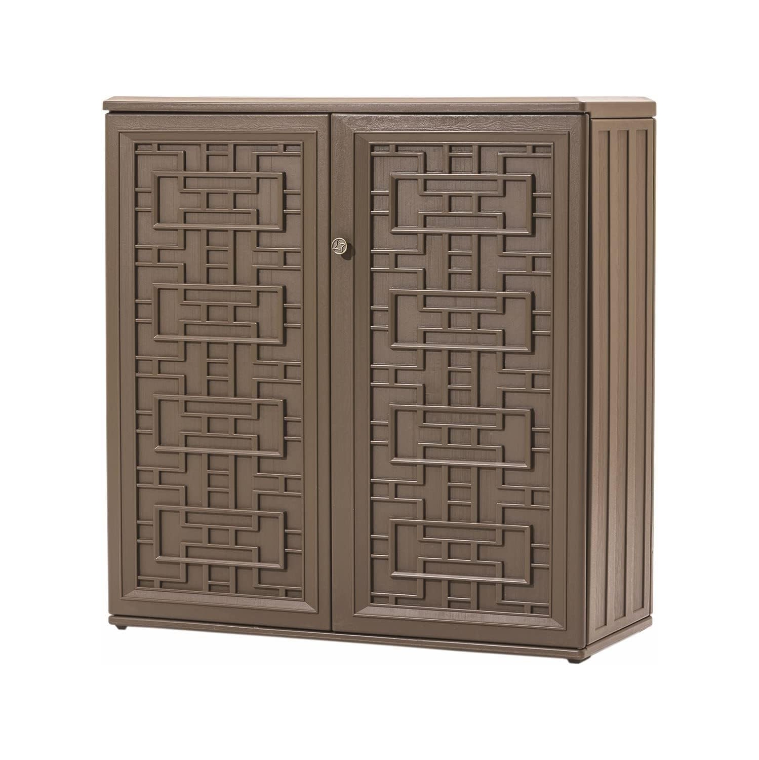 Horti Cubic Resin Storage Cabinet with Doors and 1 Shelf, Indoor & Outdoor Deck Box Waterproof for Patio Furniture Cushions, Garden Tools, Pool Tools