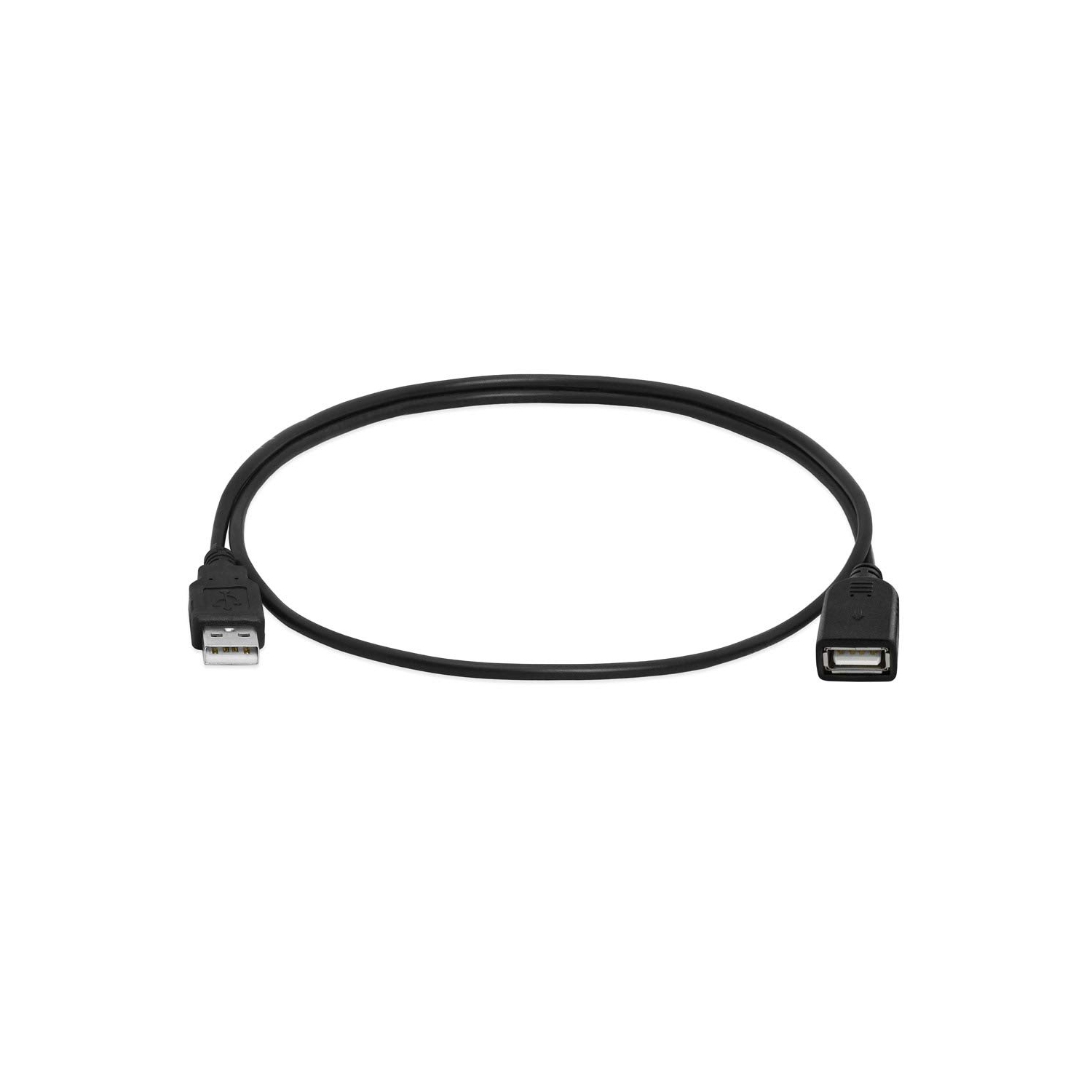 Cmple - USB Extension Cable 3ft USB 2.0 Cable Male to Female Type A USB Extender for External Hard Drive, Web Cam, HDD, Printer - Black