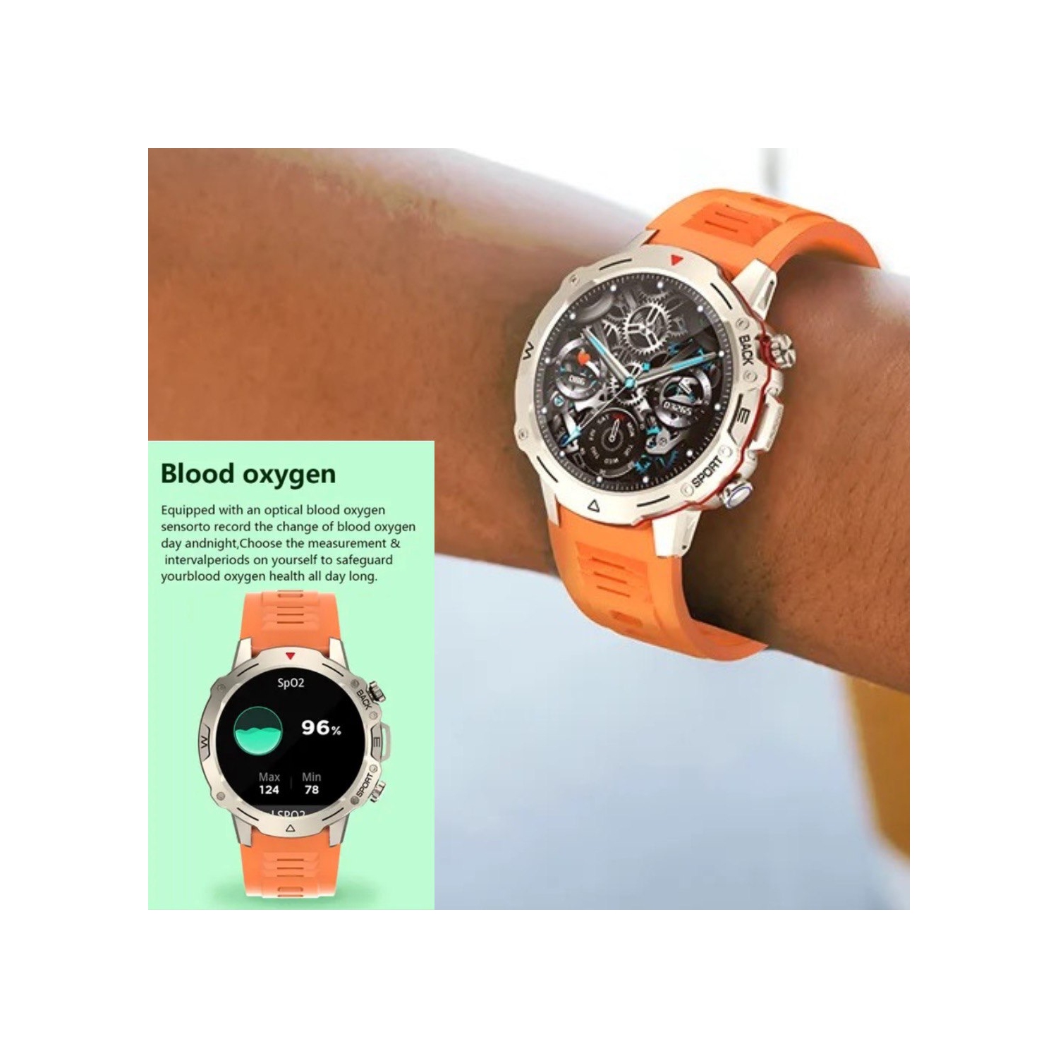 TUTT H9 Men Outdoor Sport Smart Watch with Speaker Activity Fitness Tracker SmartWatch Health Stress & Sleep Monitoring | 128 Memory | AI Voice IP67