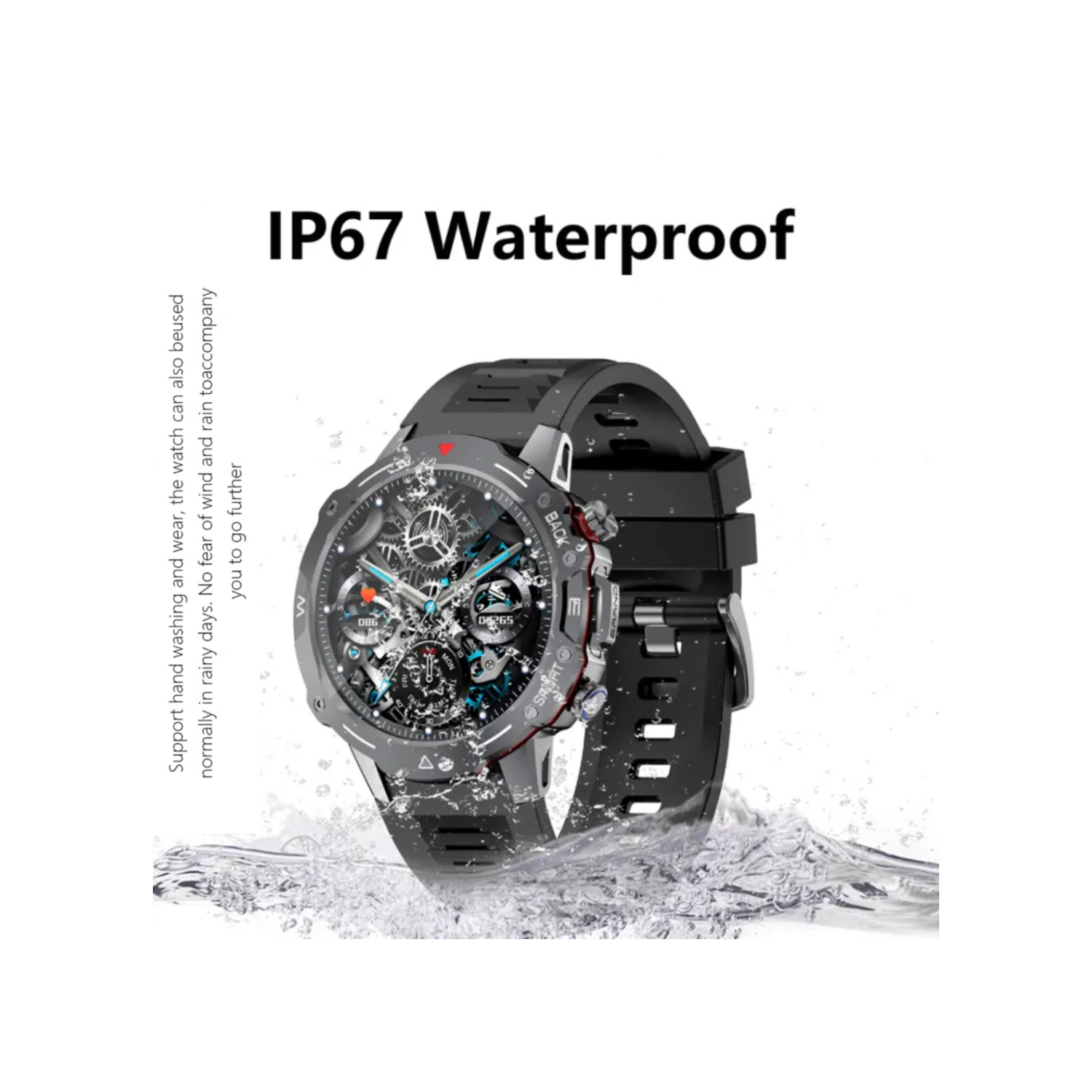 TUTT H9 Men Outdoor Sport Smart Watch with Speaker Activity Fitness Tracker SmartWatch Health Stress & Sleep Monitoring | 128 Memory | AI Voice IP67