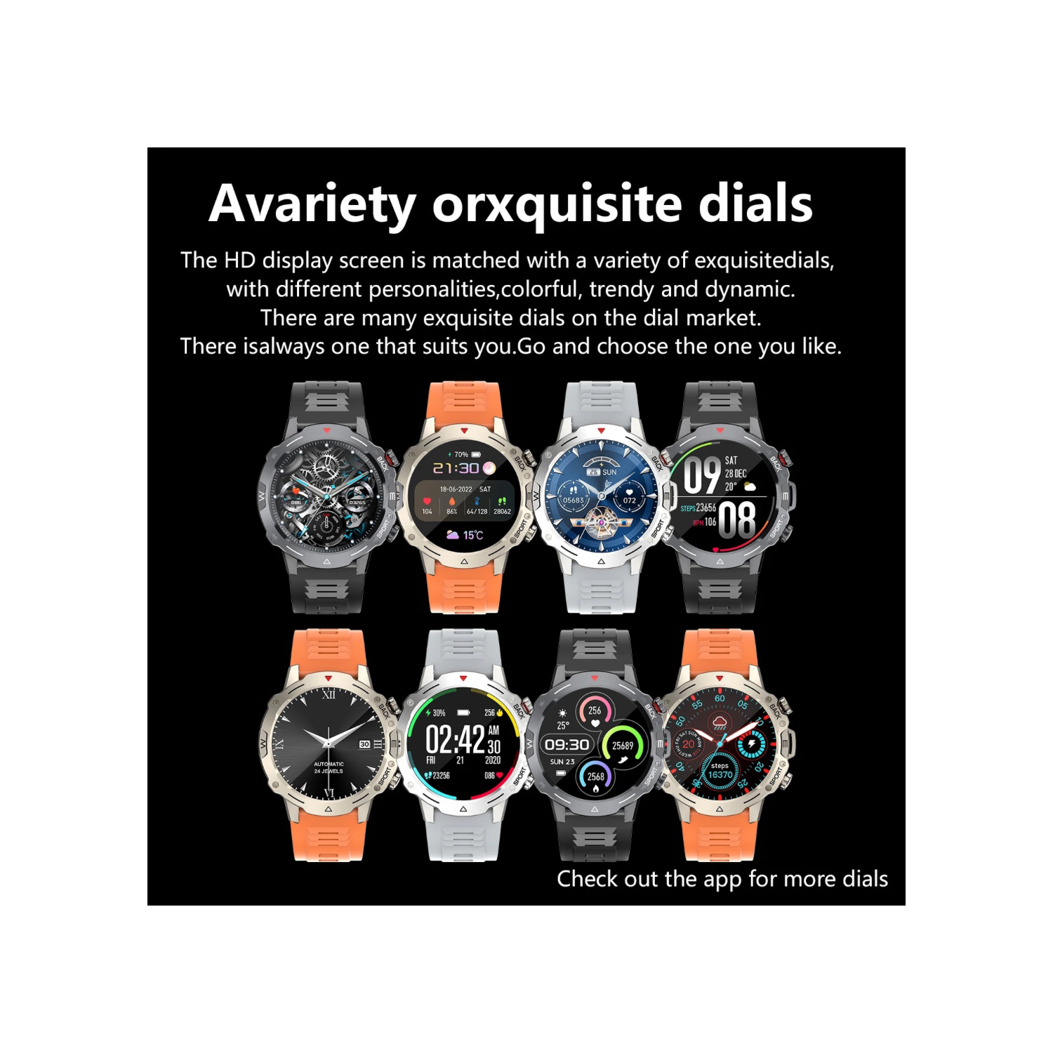 TUTT H9 Men Outdoor Sport Smart Watch with Speaker Activity Fitness Tracker SmartWatch Health Stress & Sleep Monitoring | 128 Memory | AI Voice IP67