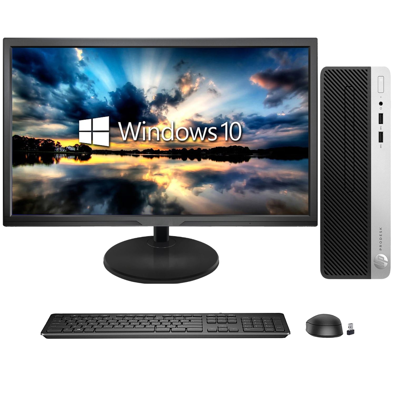 Refurbished - HP ProDesk 400 G4 SFF Business Desktop PC Computer, New 22 inch FHD Monitor, Intel Core i3-6100 6th GEN @3.70 GHz, 16GB DDR4 RAM, 256GB