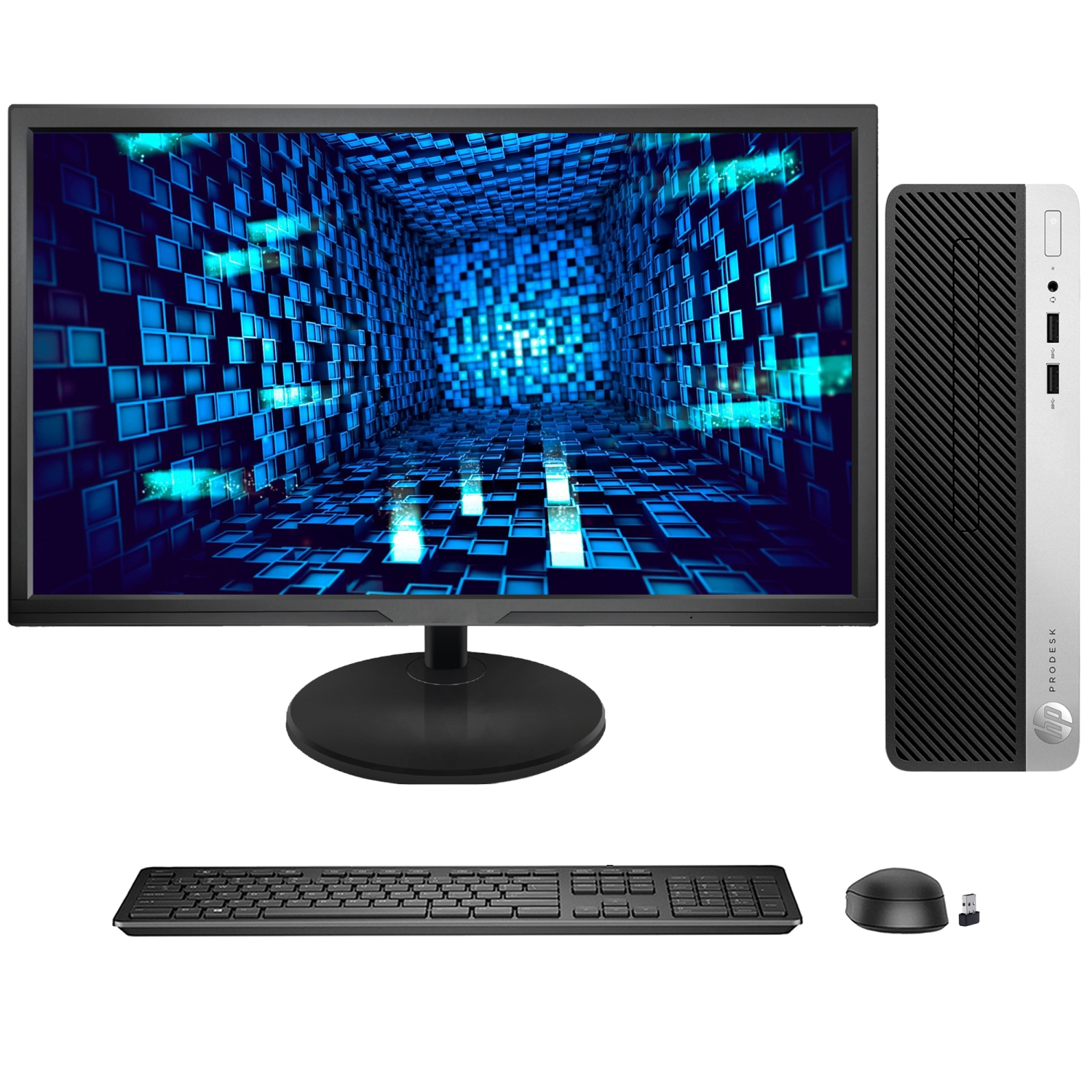 Refurbished - HP ProDesk 400 G4 SFF Business Desktop PC Computer, New 22 inch FHD Monitor, Intel Core i3-6100 6th GEN @3.70 GHz, 8GB DDR4 RAM, 256GB