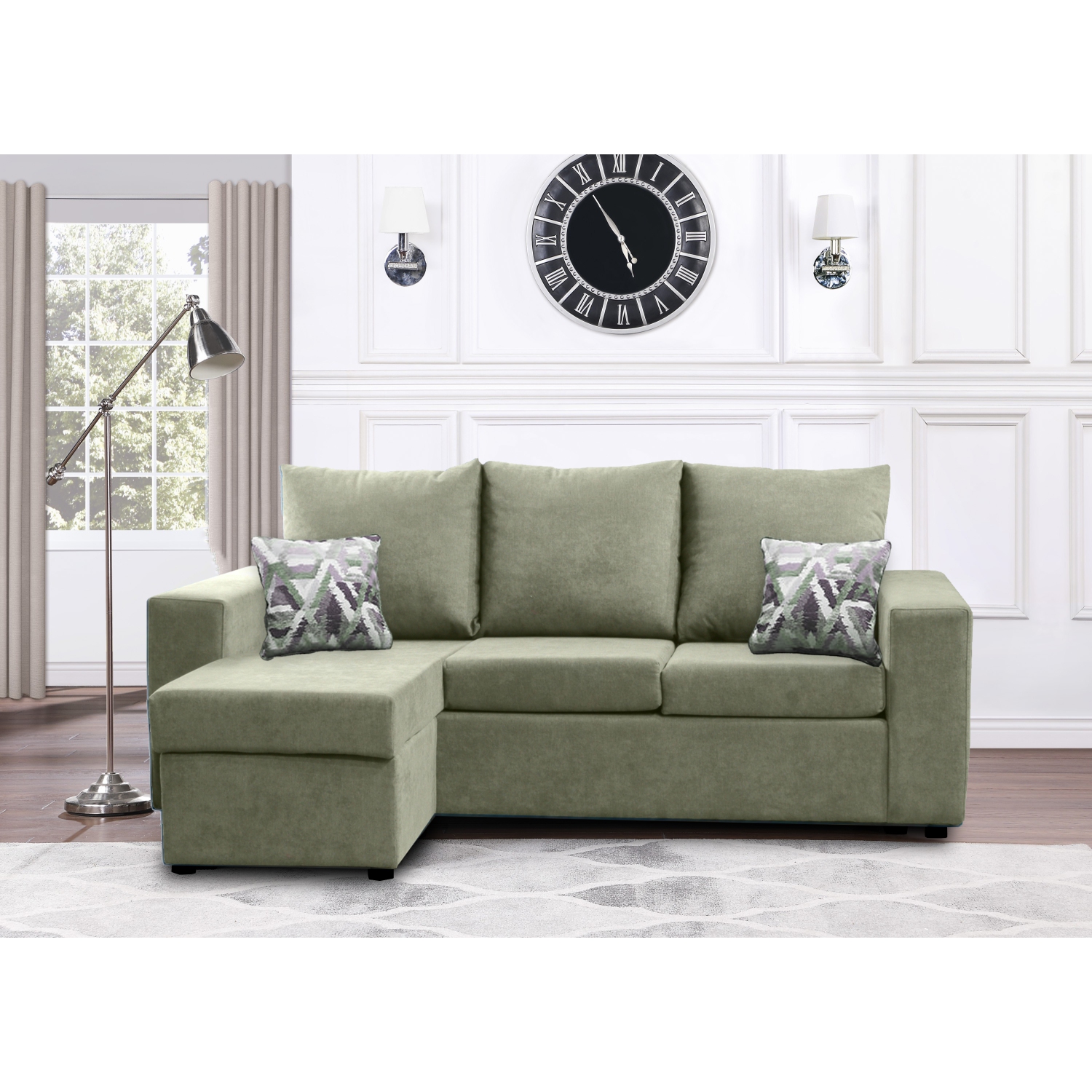 Infinite Imports – Promo Reversible Sectional With Chaise - Choose From Many Colors - Made In Canada