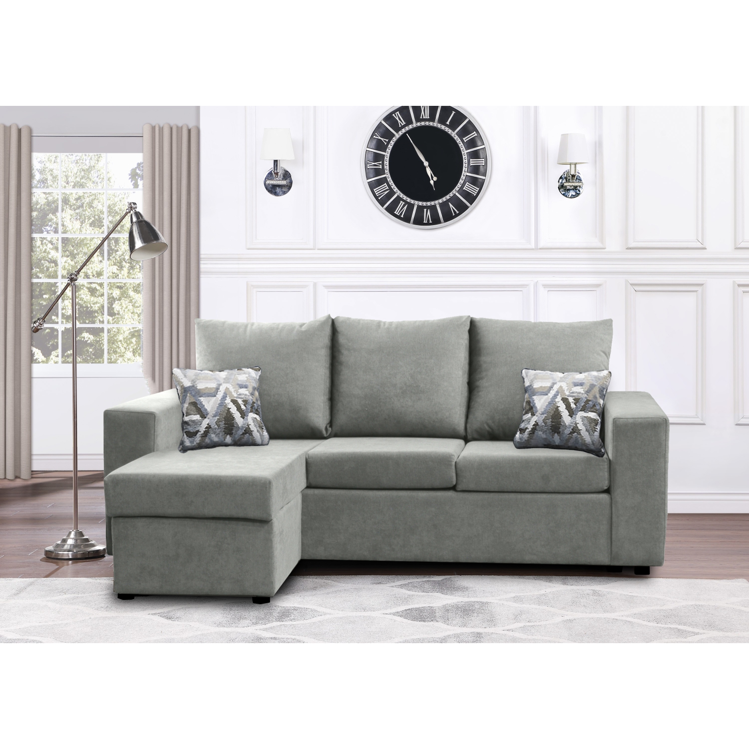 Infinite Imports – Promo Reversible Sectional With Chaise - Choose From Many Colors - Made In Canada