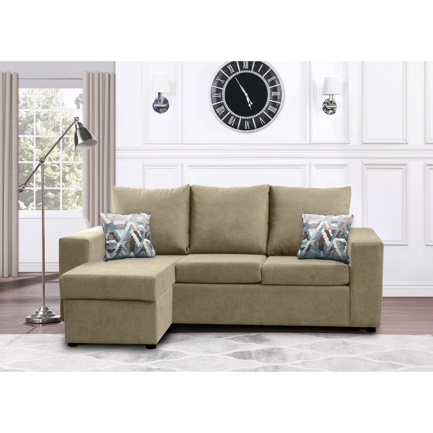 Infinite Imports – Promo Reversible Sectional With Chaise - Choose From Many Colors - Made In Canada
