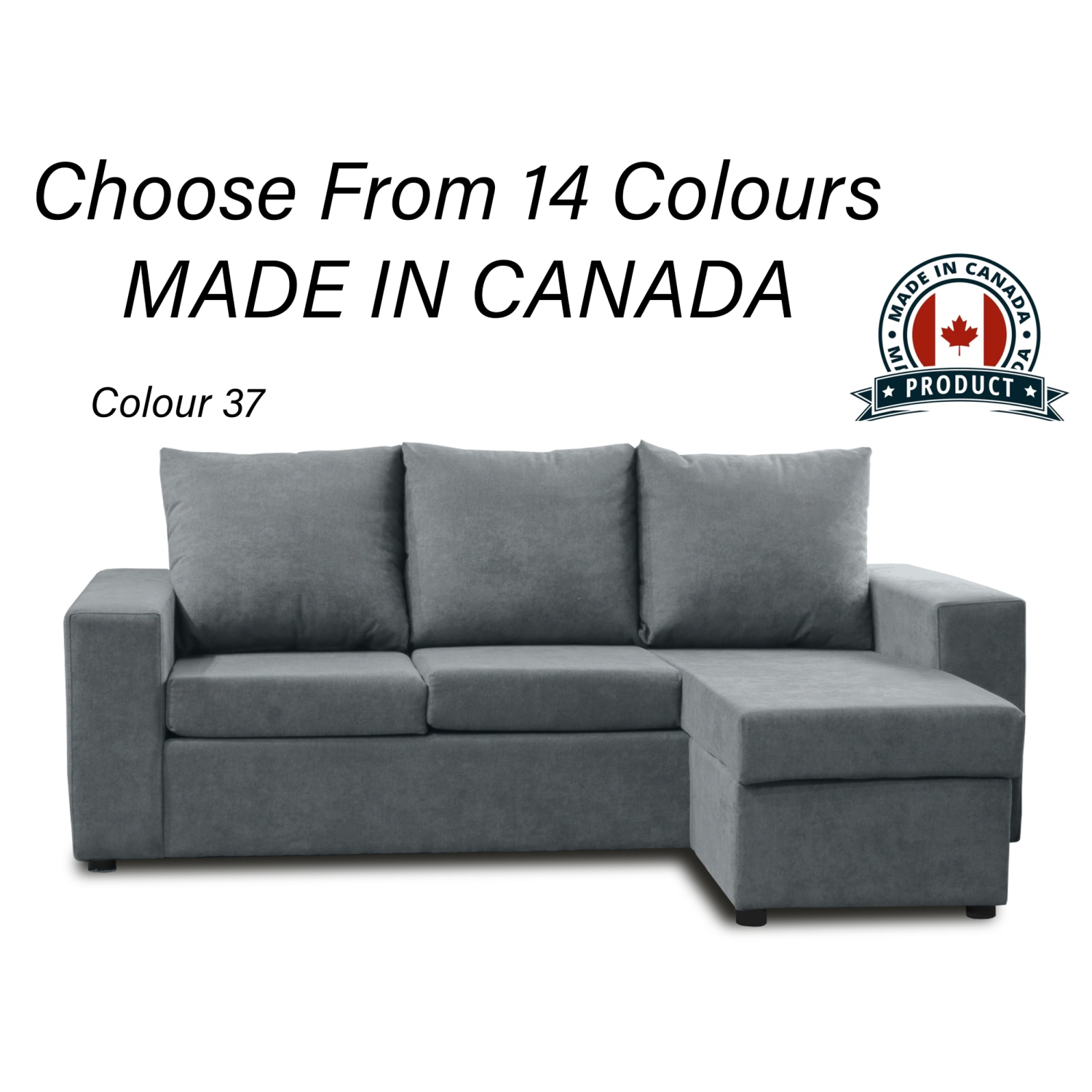 Infinite Imports – Promo Reversible Sectional With Chaise - Choose From Many Colors - Made In Canada