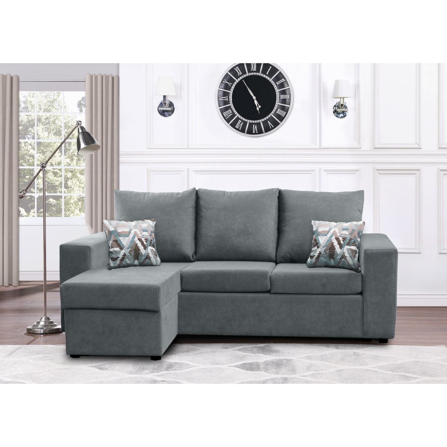 Infinite Imports – Promo Reversible Sectional With Chaise - Choose From Many Colors - Made In Canada