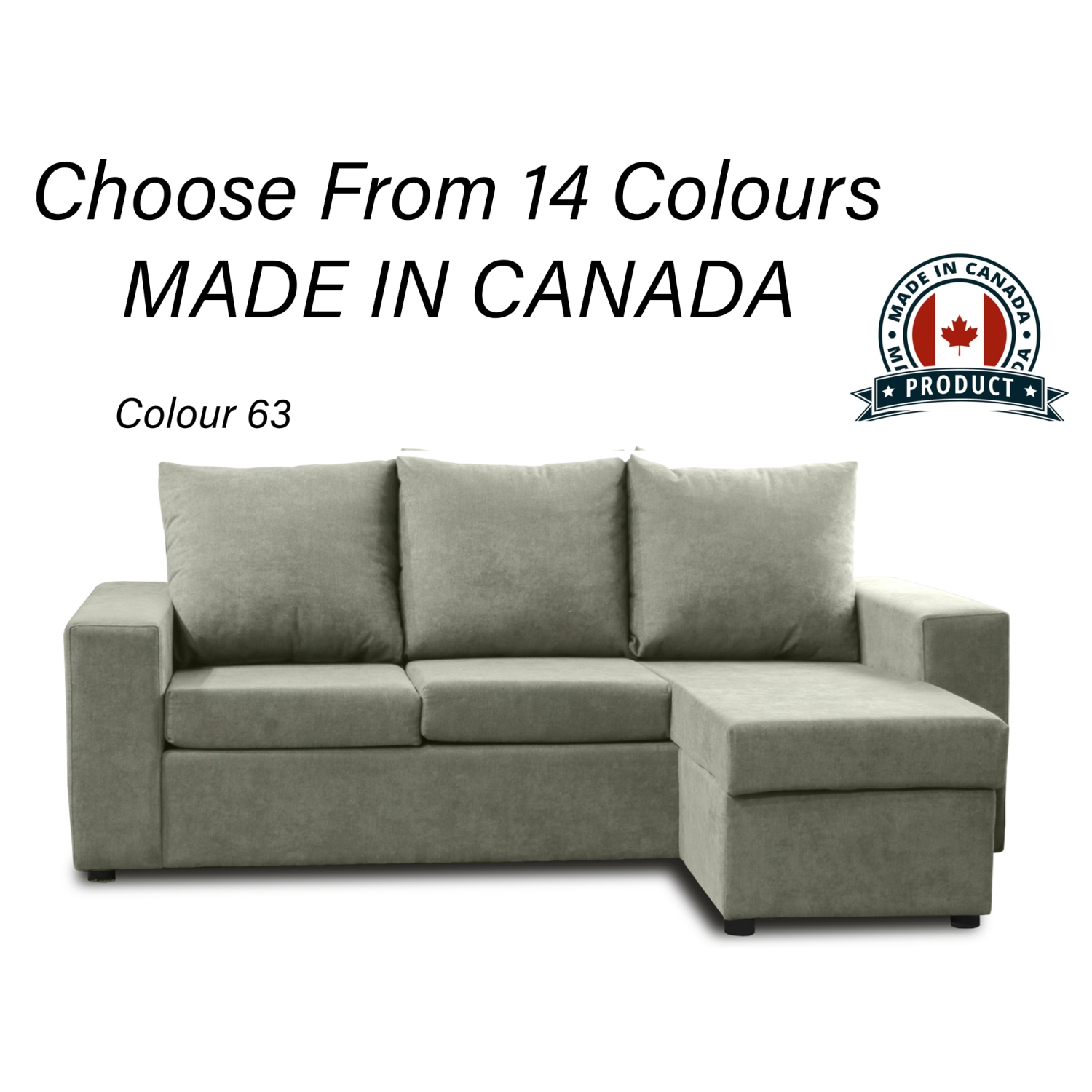 Infinite Imports – Promo Reversible Sectional With Chaise - Choose From Many Colors - Made In Canada