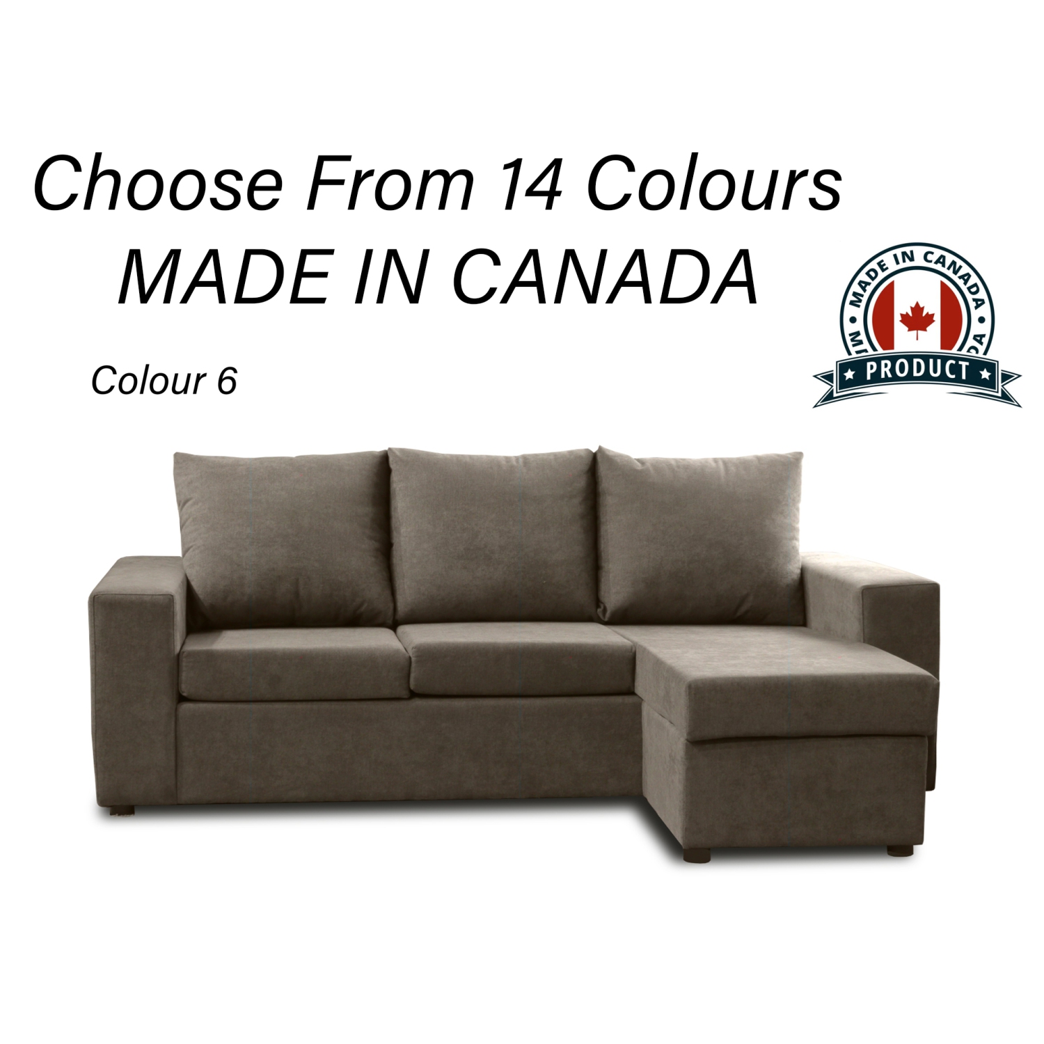 Infinite Imports – Promo Reversible Sectional With Chaise - Choose From Many Colors - Made In Canada