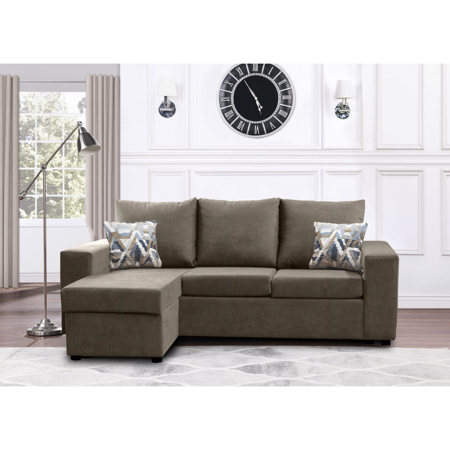Infinite Imports – Promo Reversible Sectional With Chaise - Choose From Many Colors - Made In Canada