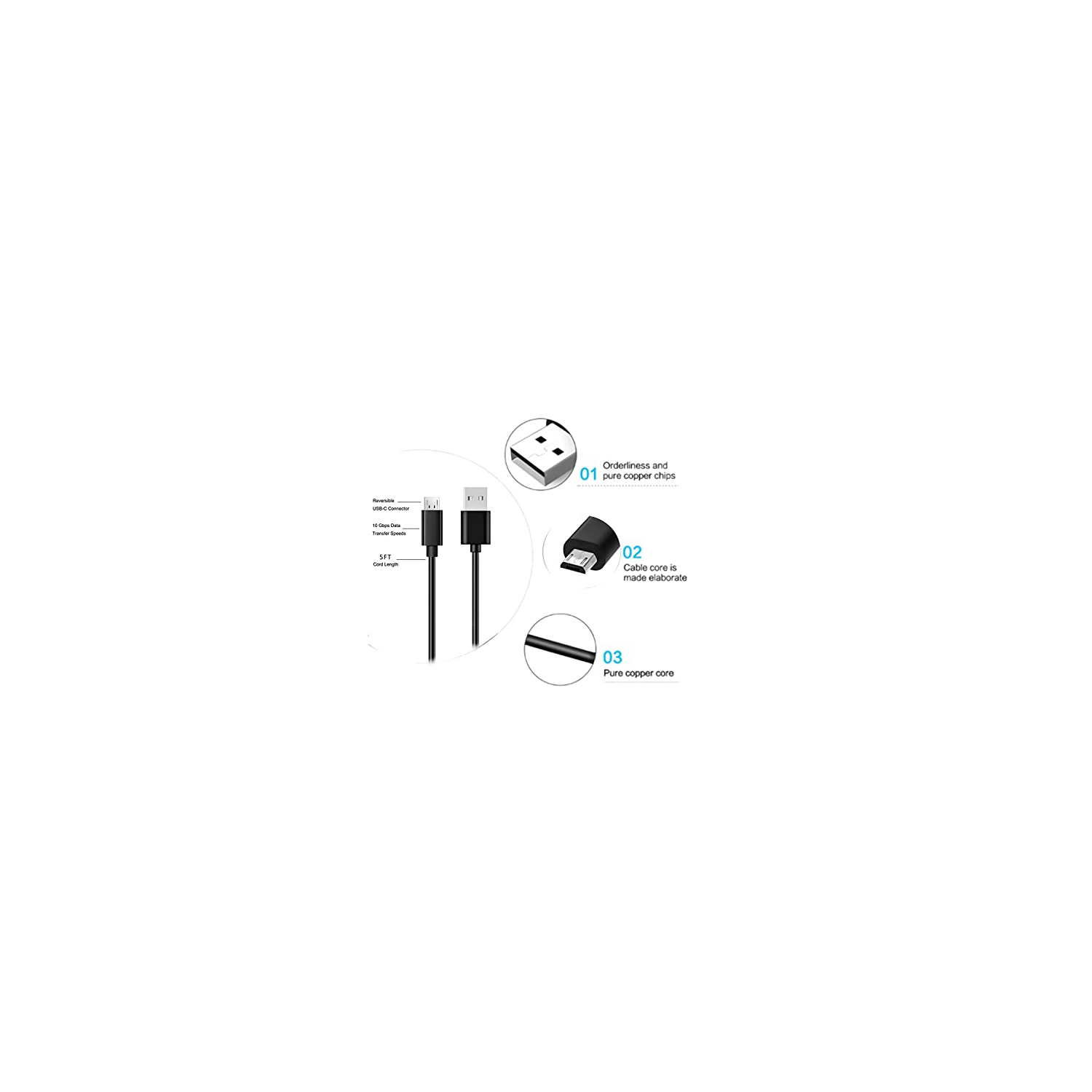 Câble de chargement de chargement de chargeur USB compatible avec les souris MX Master 2S/MX Anywhere 2/MK875/MX Ergo/MX Ergo plus/performance