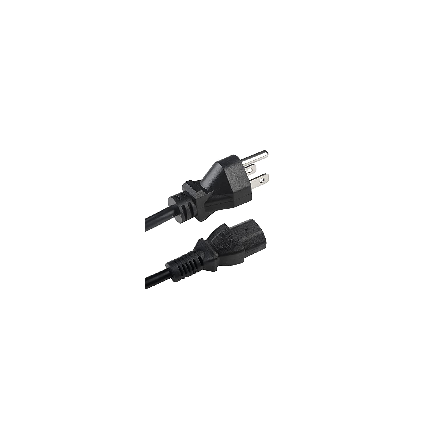 AC Cable 3 Prong US Standard PowerCable 1.5 m/4.92 ft,3 Prong 10A 18AWG, Black, for Computers, TVs, Monitors,Printer & More