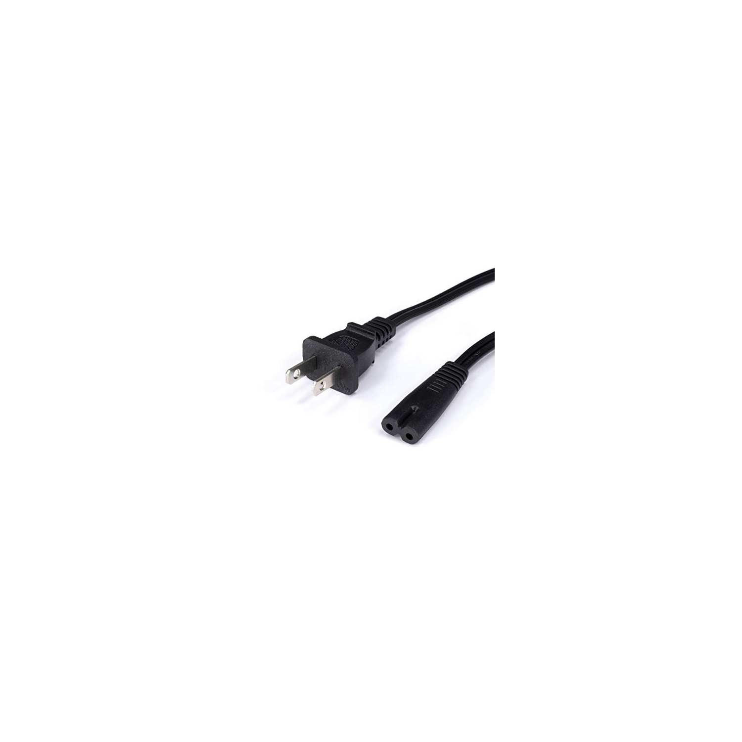 Figure 8 Cordon d'alimentation avec fil de cuivre non polarisé pour satellite, CATV, consoles de jeu et plus NEMA 1-15P à C7 C8 / IEC 320 UL, noir, 6