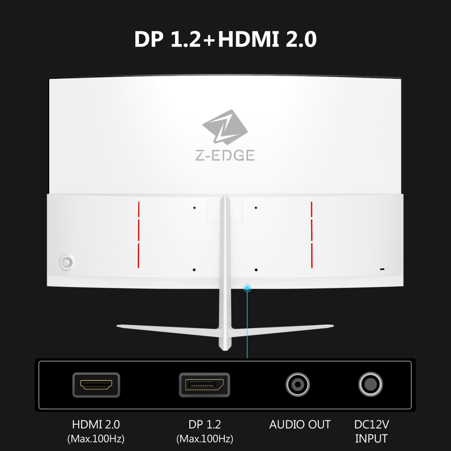 U24C 24 inch 1080P 1920 x 1080 Full HD LED Backlit 100Hz 1650R Curved Monitor, 99% sRGB, HDMI + DP