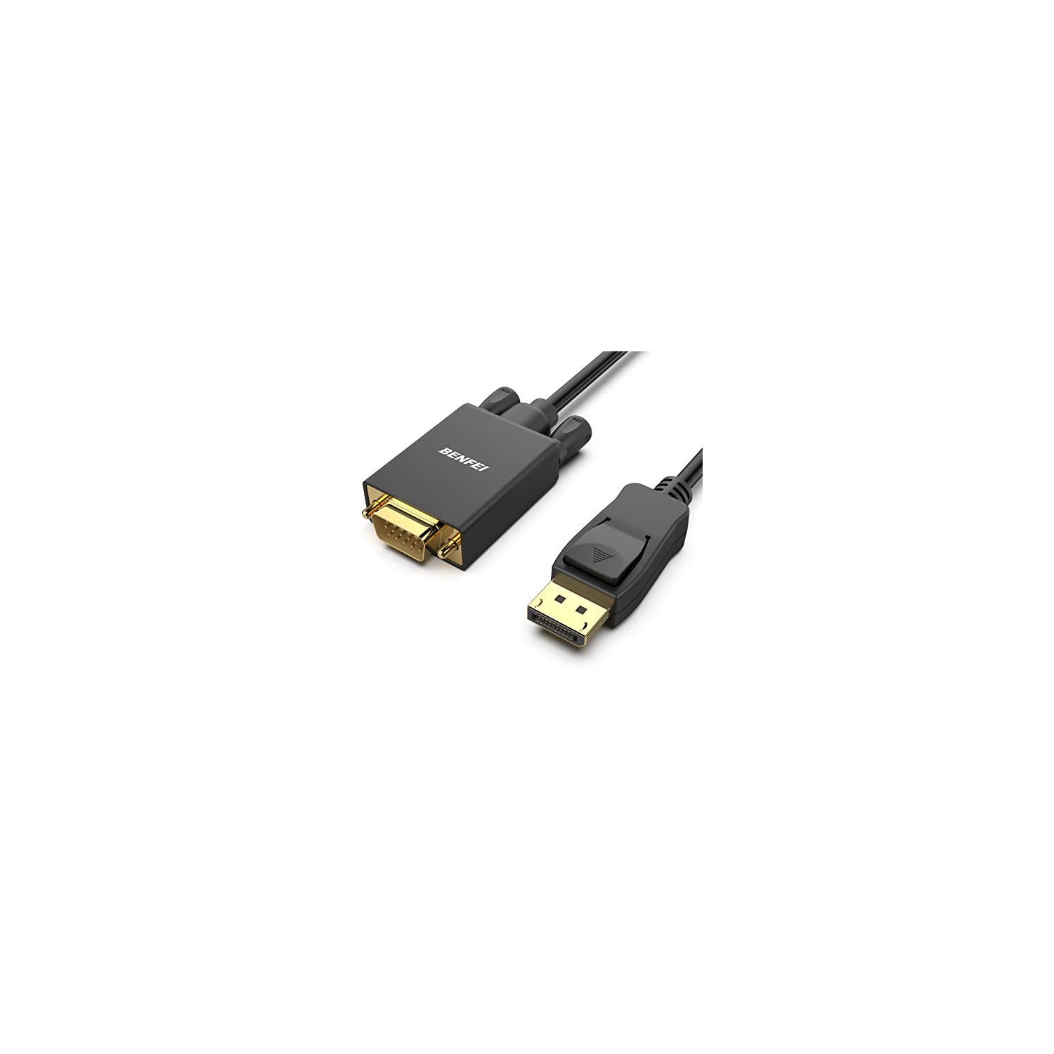 DisplayPort to VGA Adapter, DP DisplayPort to VGA 6 Feet Cable Male to Male Gold-Plated Cord Compatible for Lenovo, Dell, HP, ASUS and Other Brand