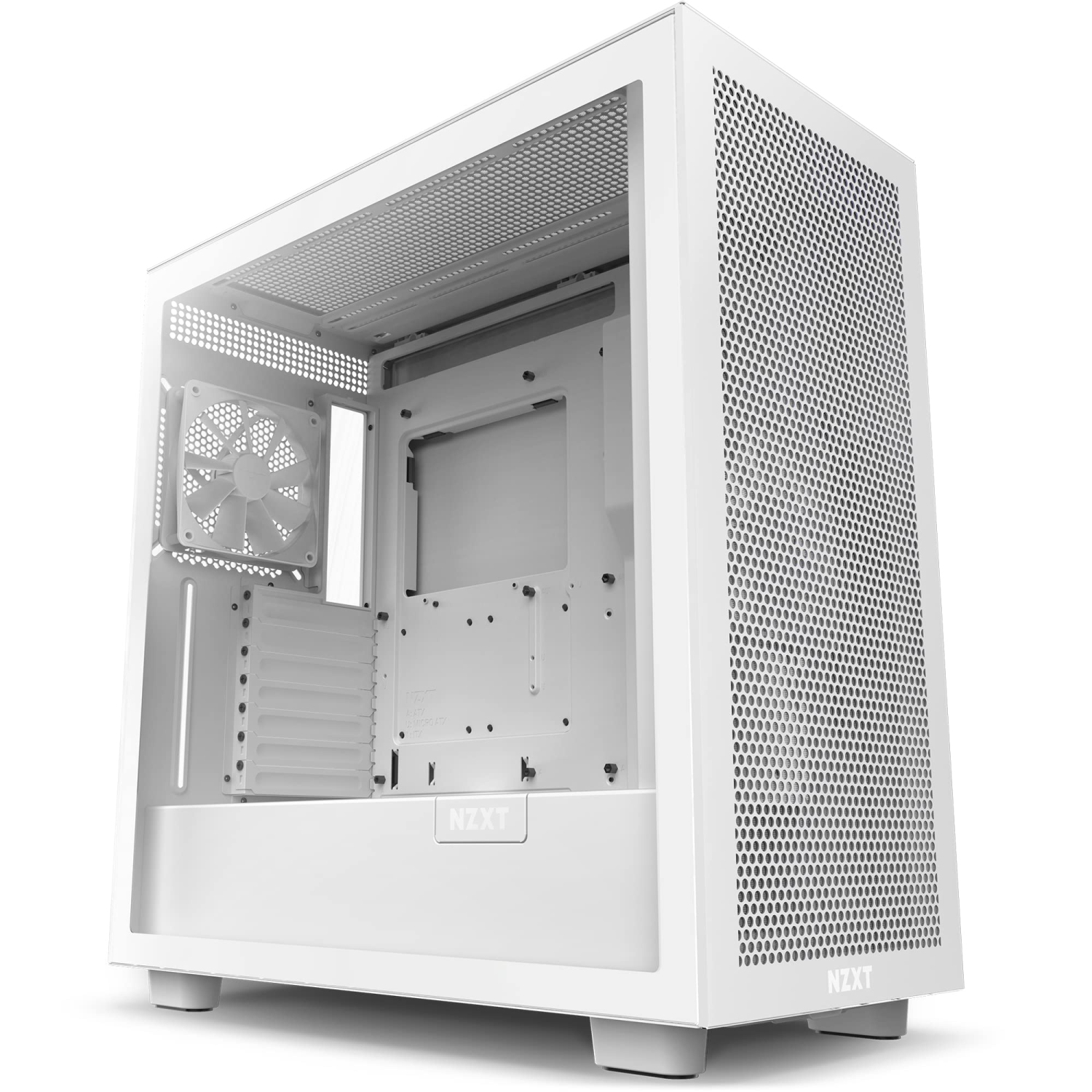 H7 Flow CM-H71FW-01 ATX Mid Tower PC Gaming Case Front I/O USB Type-C Port Quick-Release Tempered Glass Side Panel White