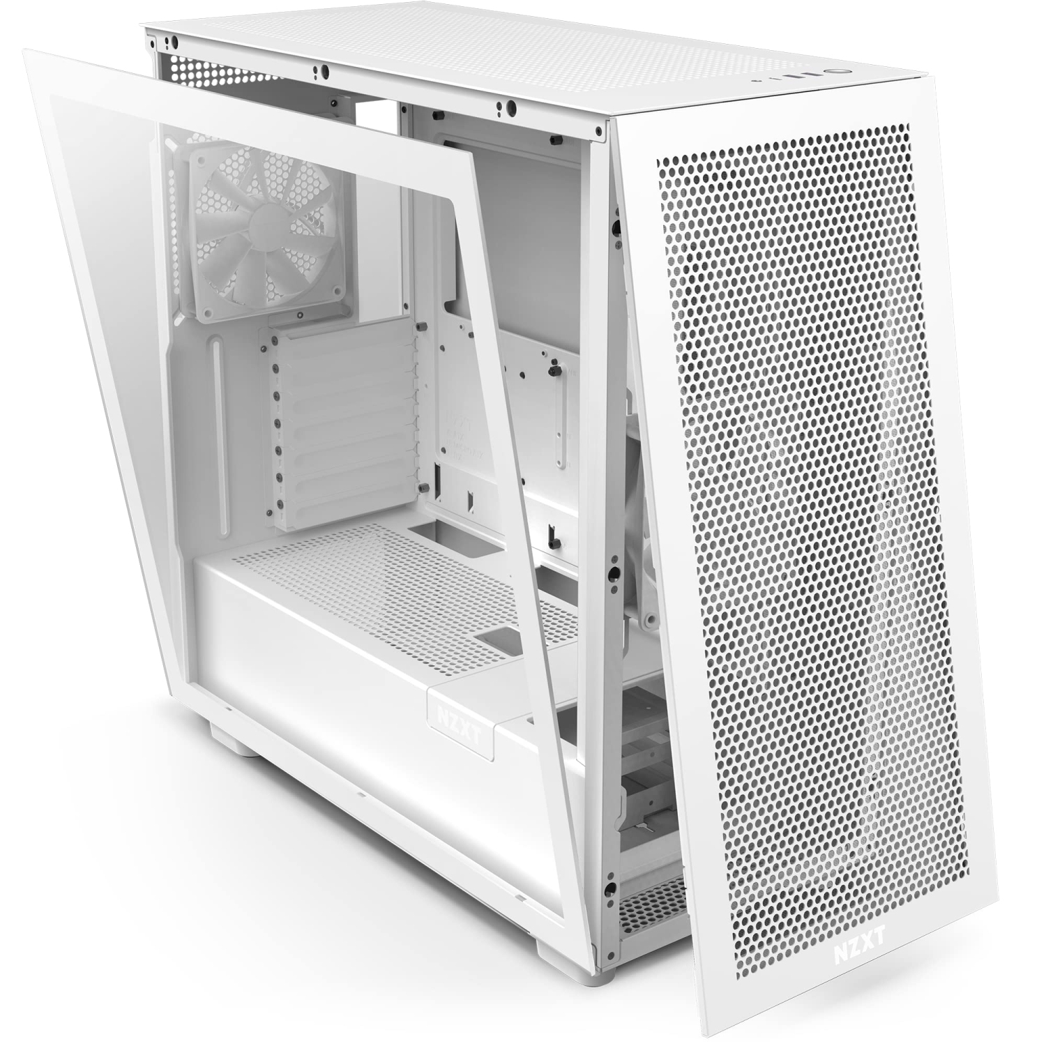 H7 Flow CM-H71FW-01 ATX Mid Tower PC Gaming Case Front I/O USB Type-C Port Quick-Release Tempered Glass Side Panel White