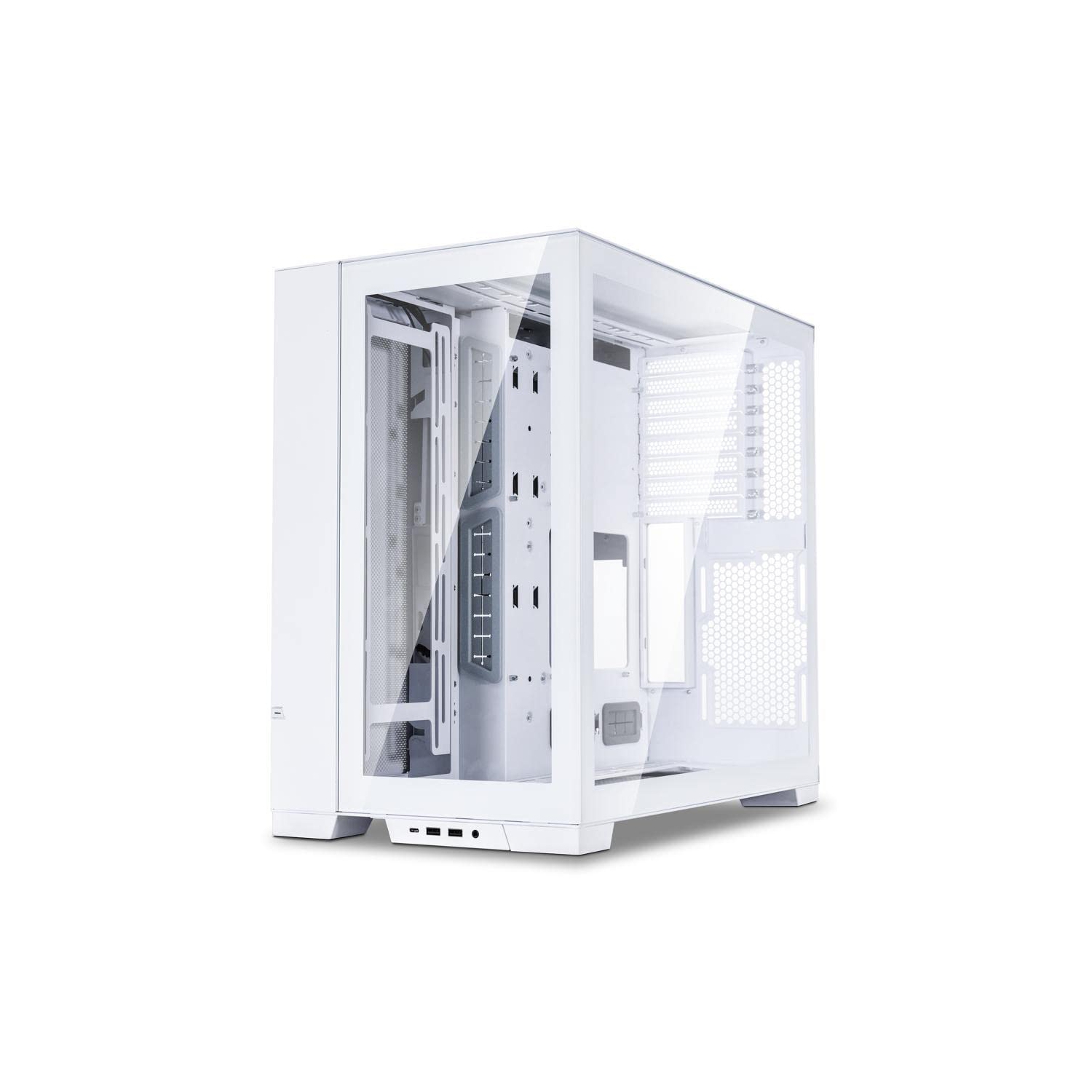 PC-O11 Dynamic EVO Snow White Tempered Glass on The Front and Left Side, Chassis Body SECC ATX Full Tower Gaming Computer Case - PC-O11DEW