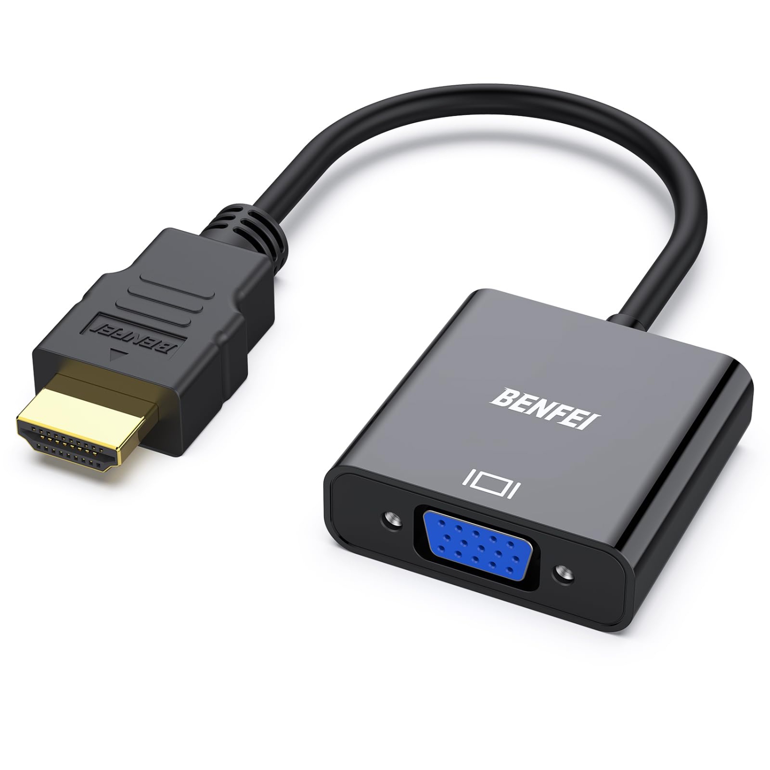 BENFEI – Adaptateur HDMI vers VGA, plaqué or, mâle vers femelle pour ordinateur, ordinateur portatif, moniteur, téléviseur