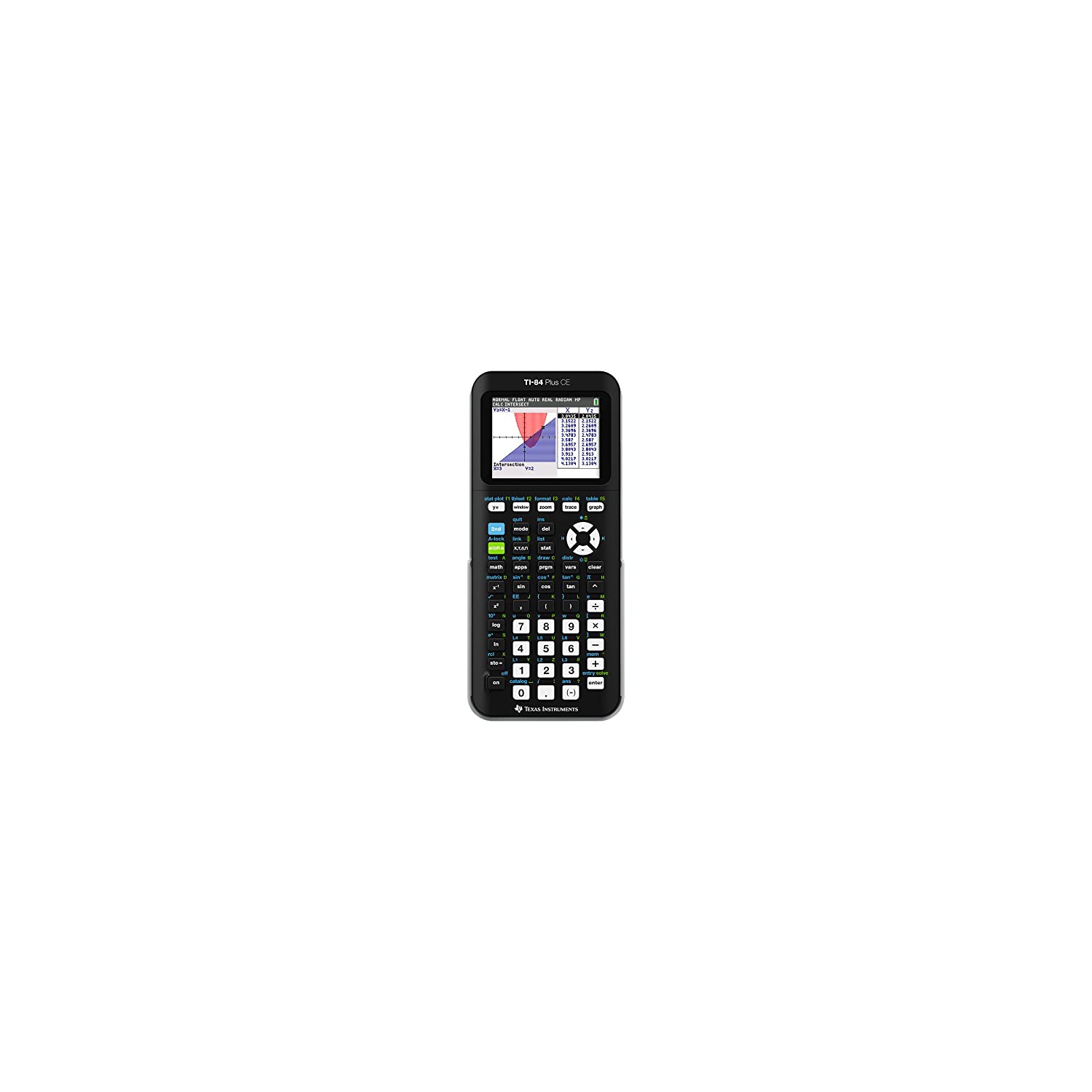 TI-84 Plus CE Color Graphing Calculator, Black 7.5 Inch