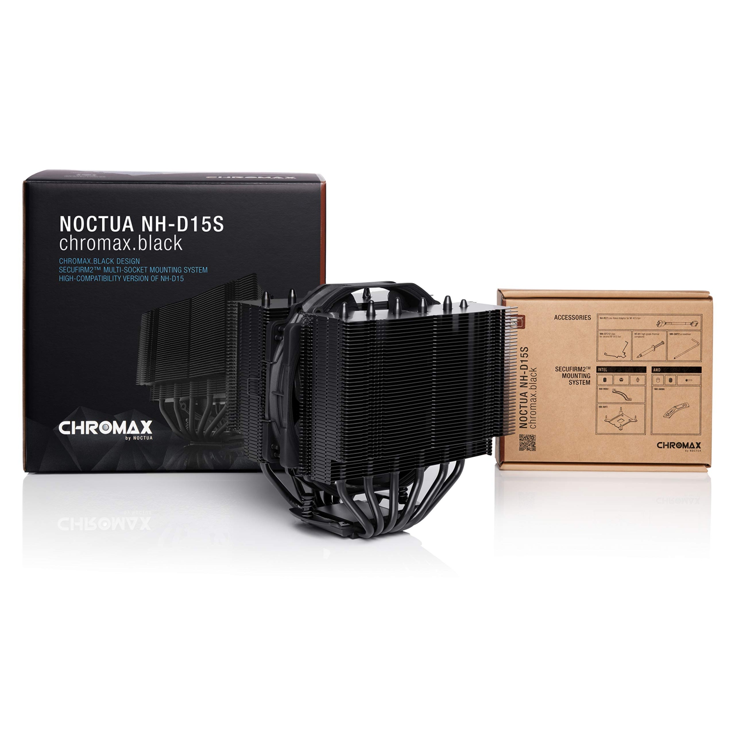 Noctua NH-D15S chromax.Black, Premium Dual-Tower CPU Cooler with