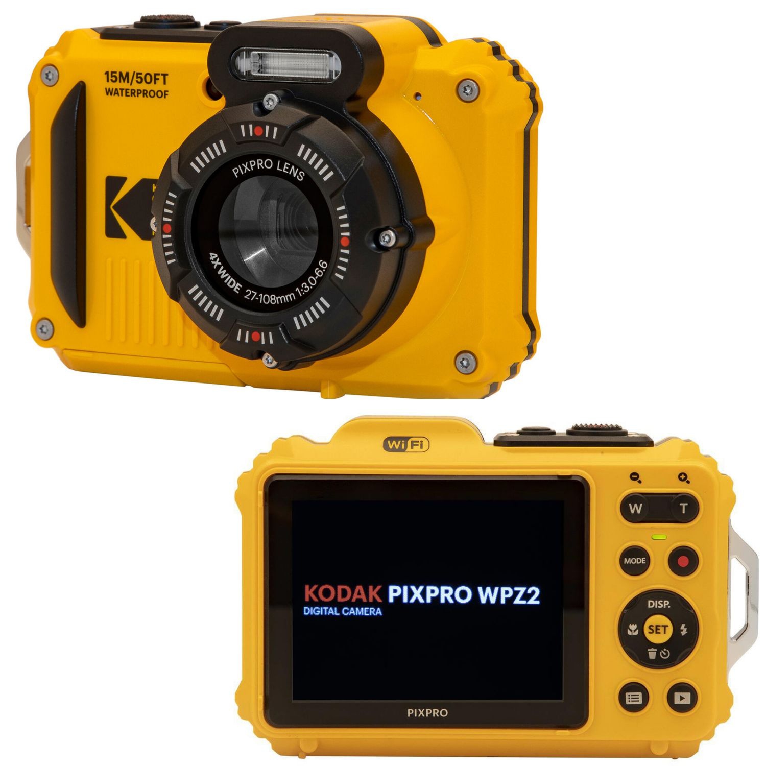 KODAK PIXPRO WPZ2 Rugged Waterproof Shockproof Dustproof WiFi Digital Camera 16MP 4X Optical Zoom 1080P Full HD Video Vlogging Camera 2.7" LCD