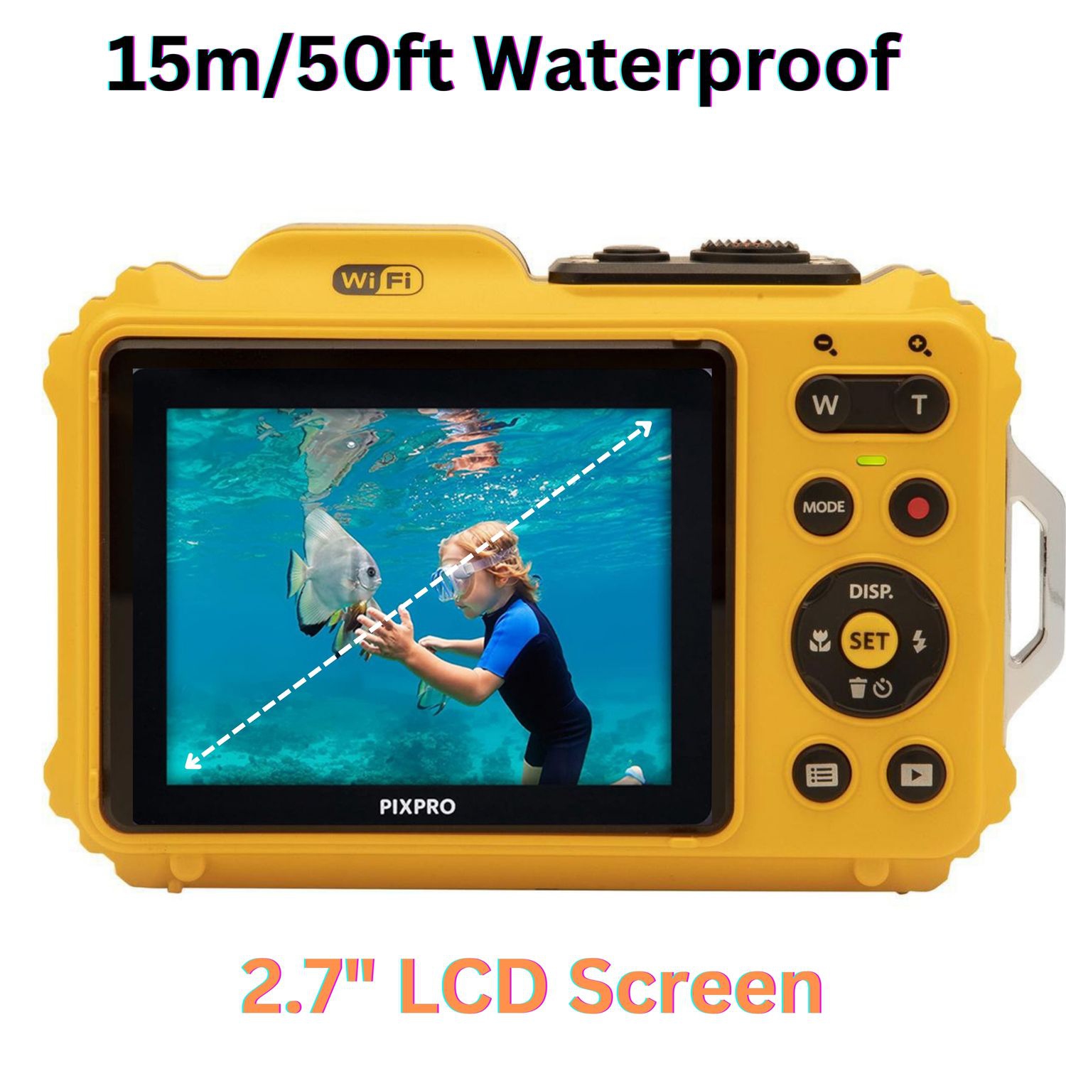 KODAK PIXPRO WPZ2 Rugged Waterproof Shockproof Dustproof WiFi Digital Camera 16MP 4X Optical Zoom 1080P Full HD Video Vlogging Camera 2.7" LCD