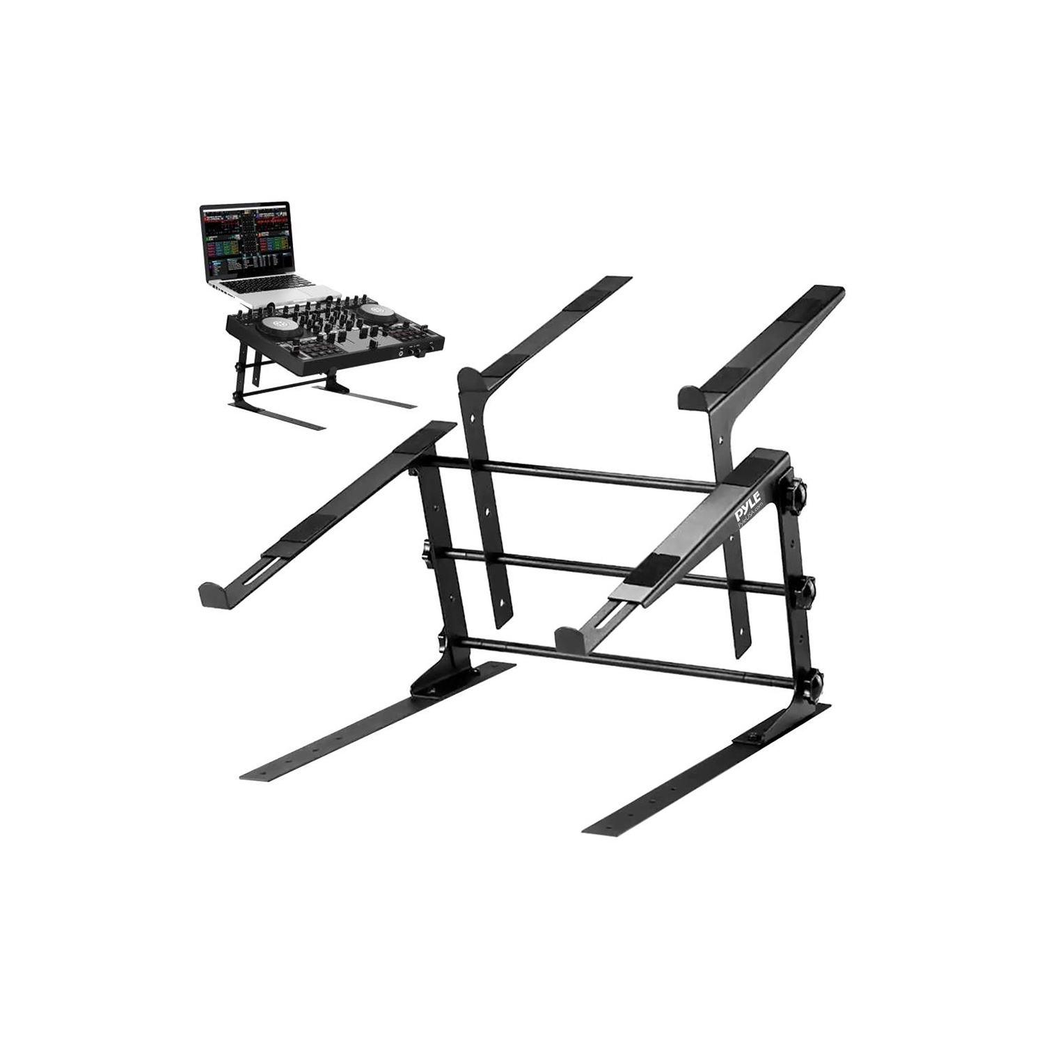 Universal Dual Device Laptop Stand - Sound Equipment DJ Mixing Workstation