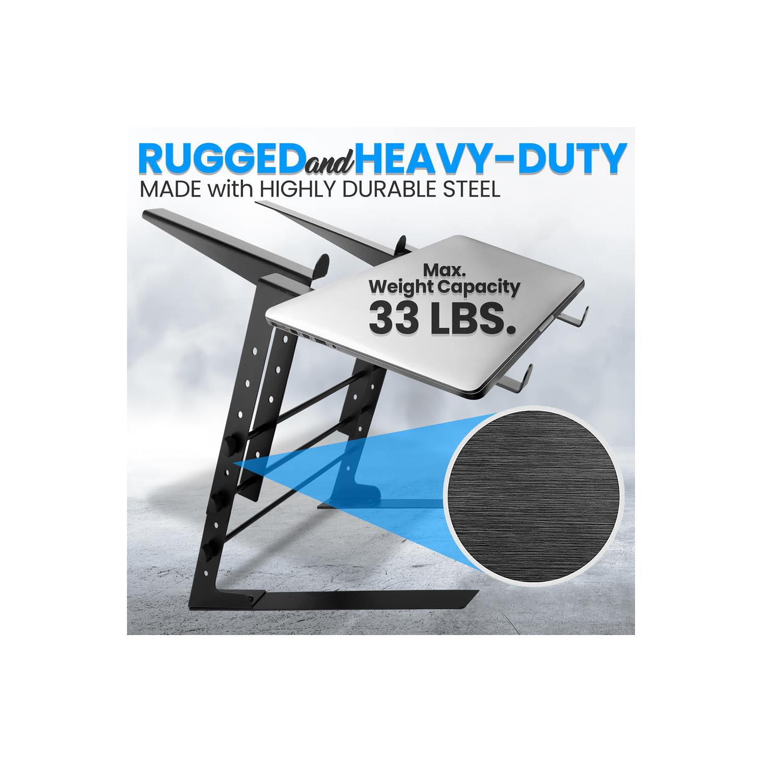 Universal Dual Device Laptop Stand - Sound Equipment DJ Mixing Workstation