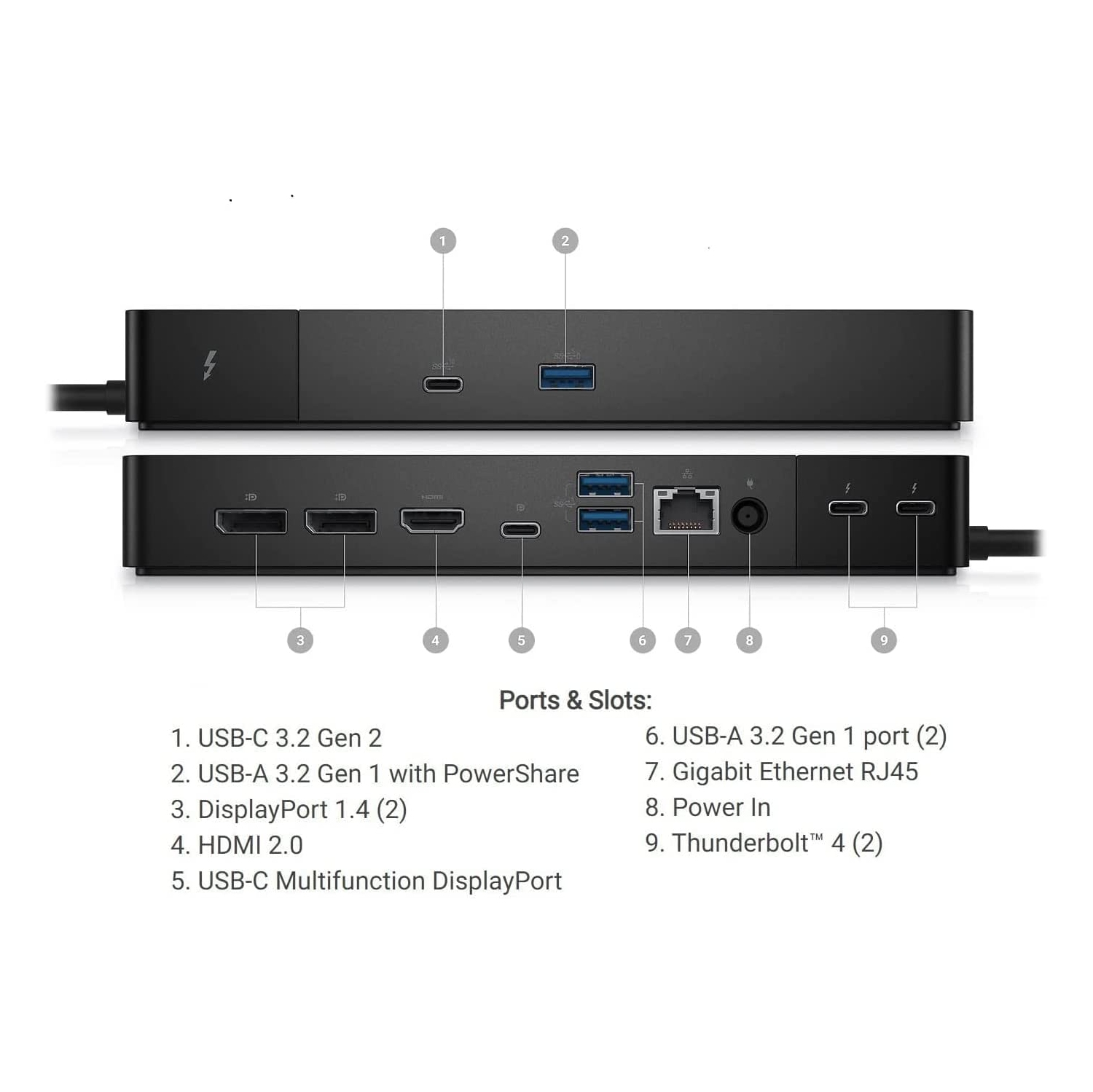 Dell WD22TB4 Thunderbolt 4 Dock with 130W ExpressCharge and Future-Made Design